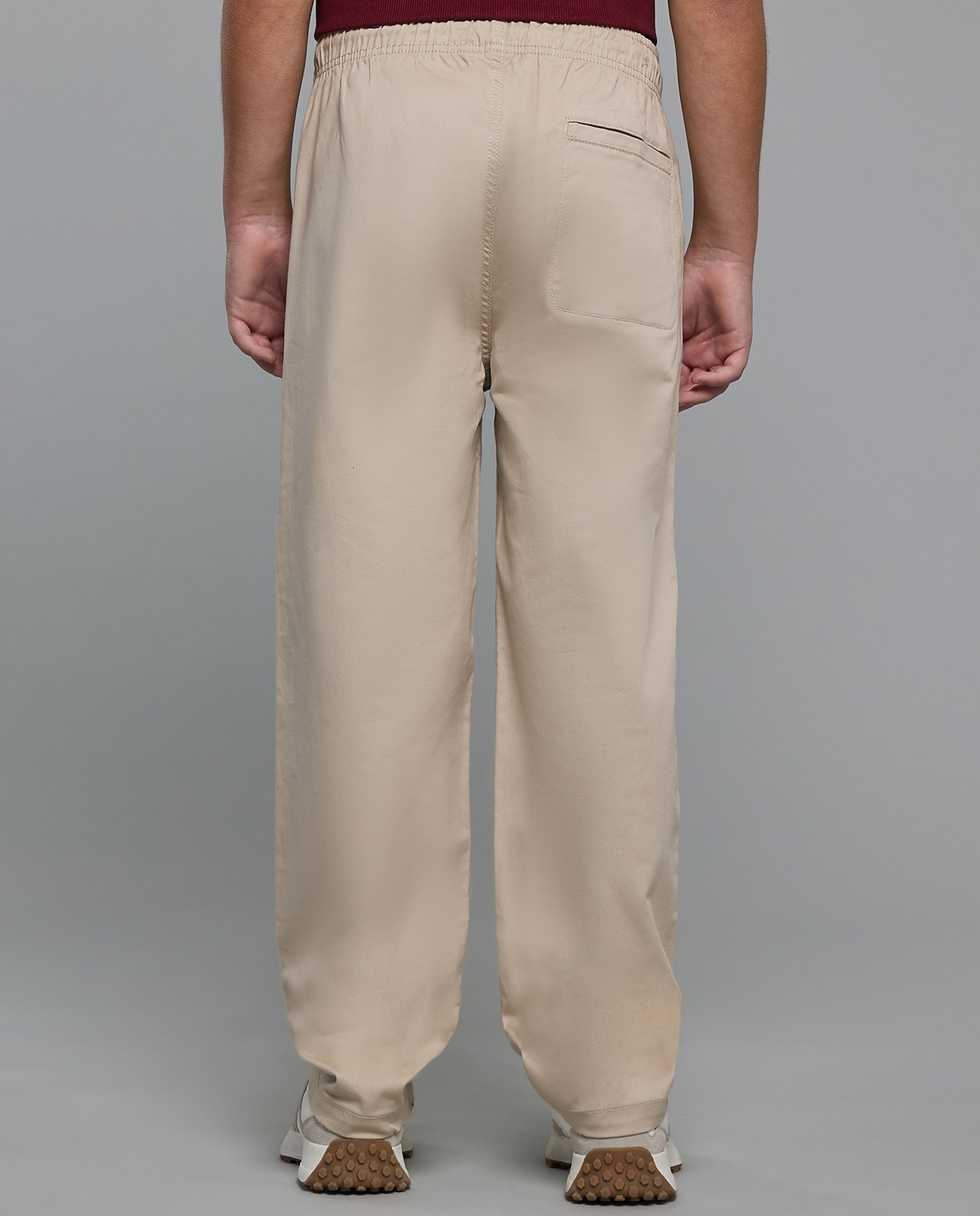 Solid Woven Pants with Drawstring Waist