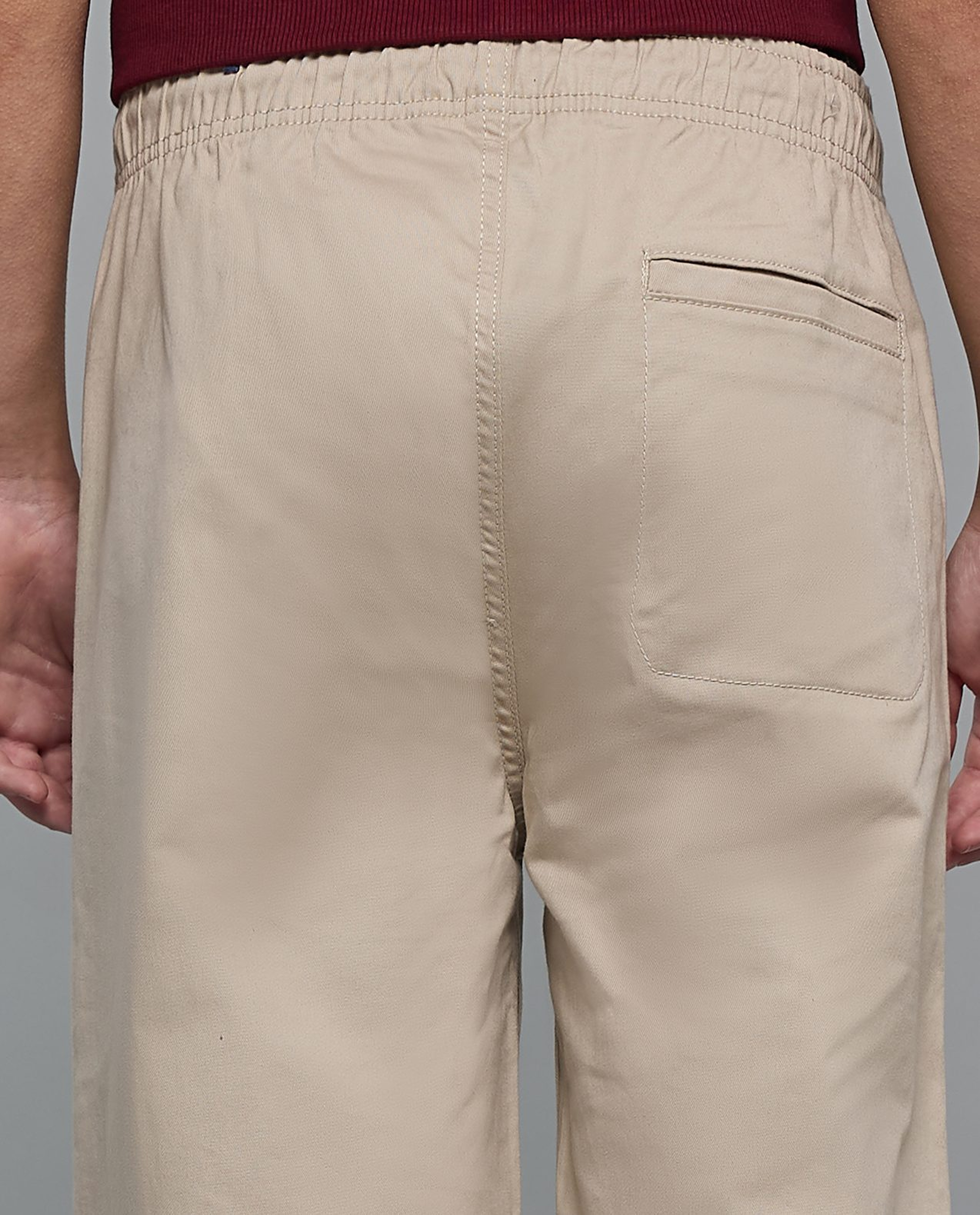 Solid Woven Pants with Drawstring Waist