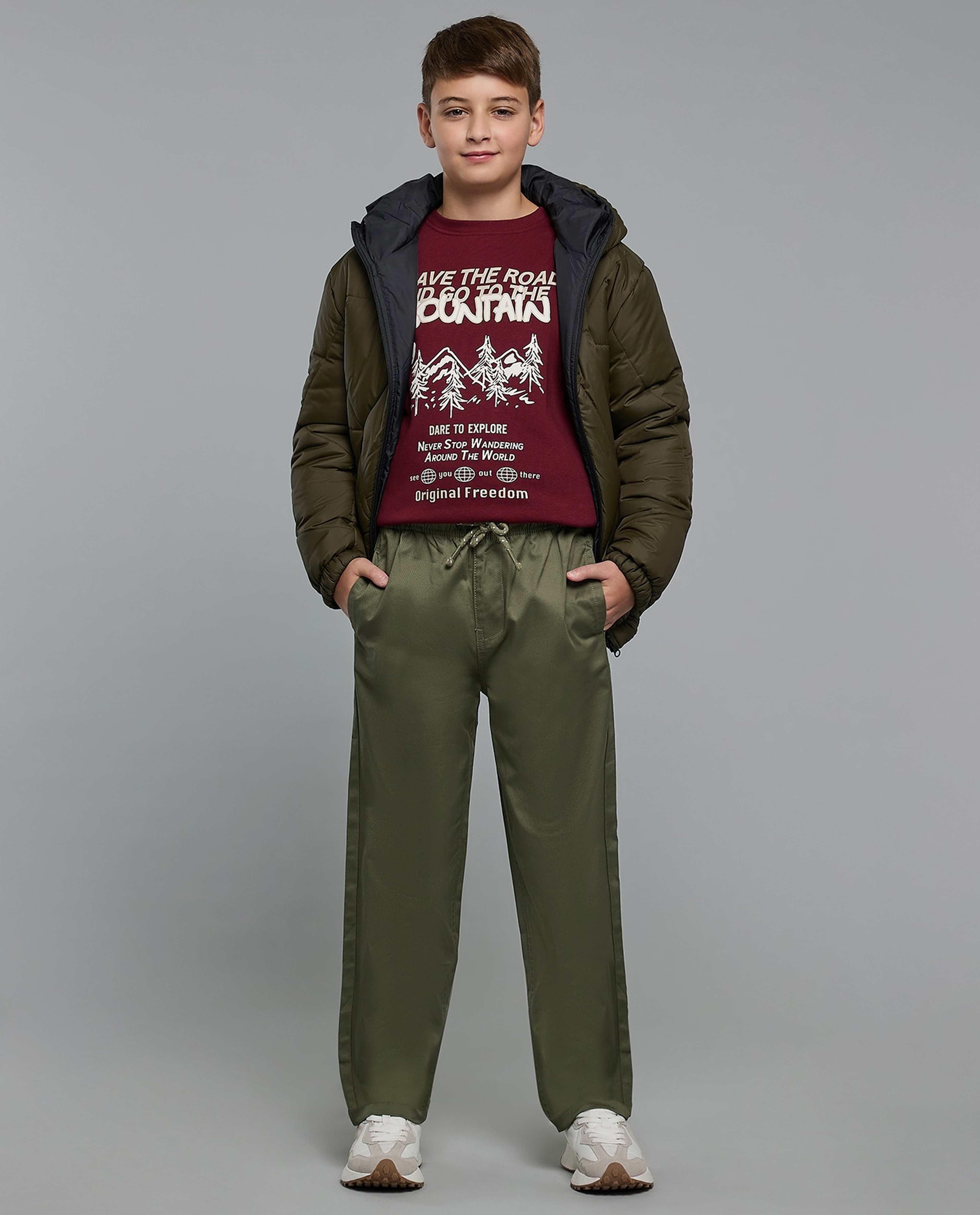 Solid Woven Pants with Drawstring Waist