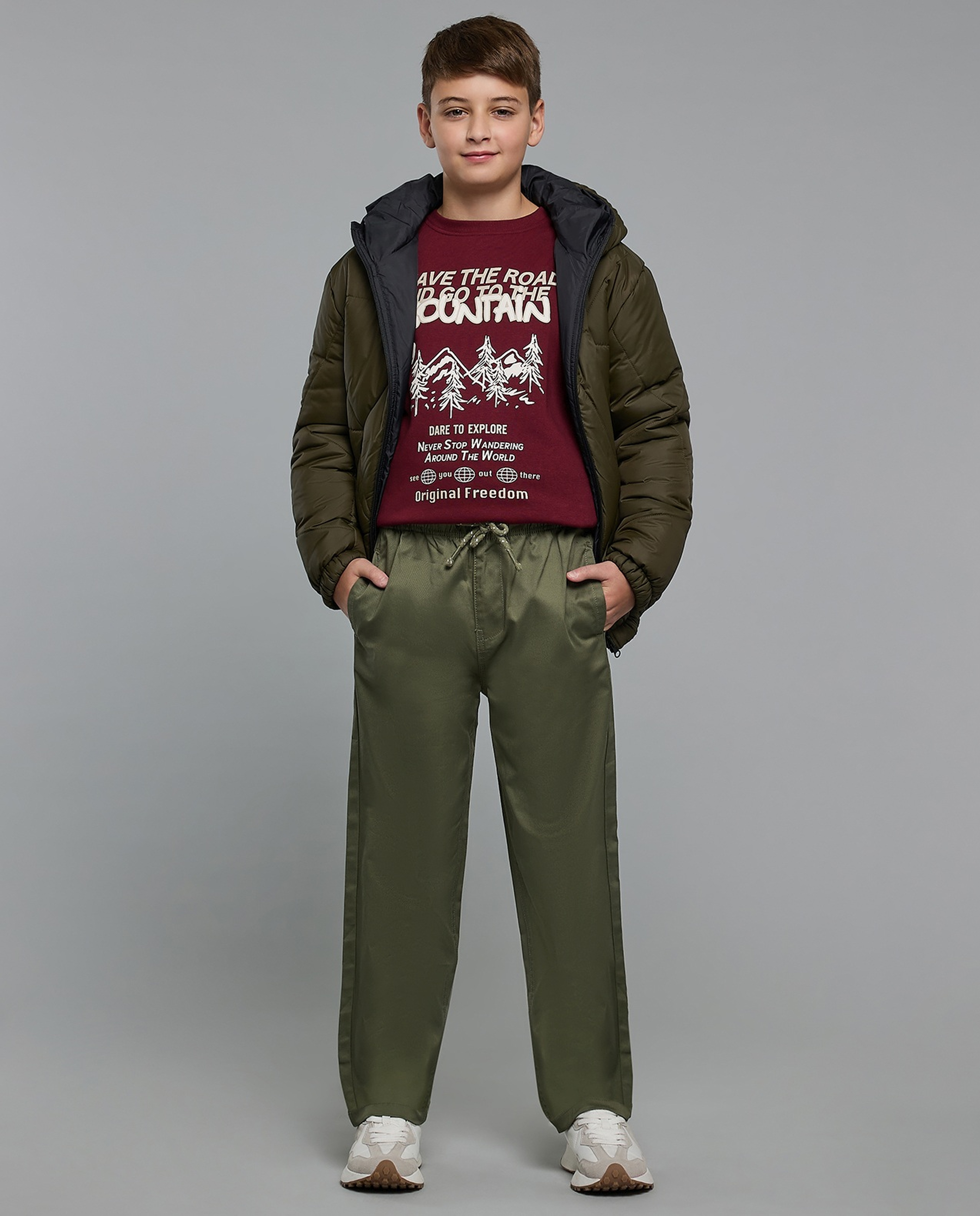 Solid Woven Pants with Drawstring Waist