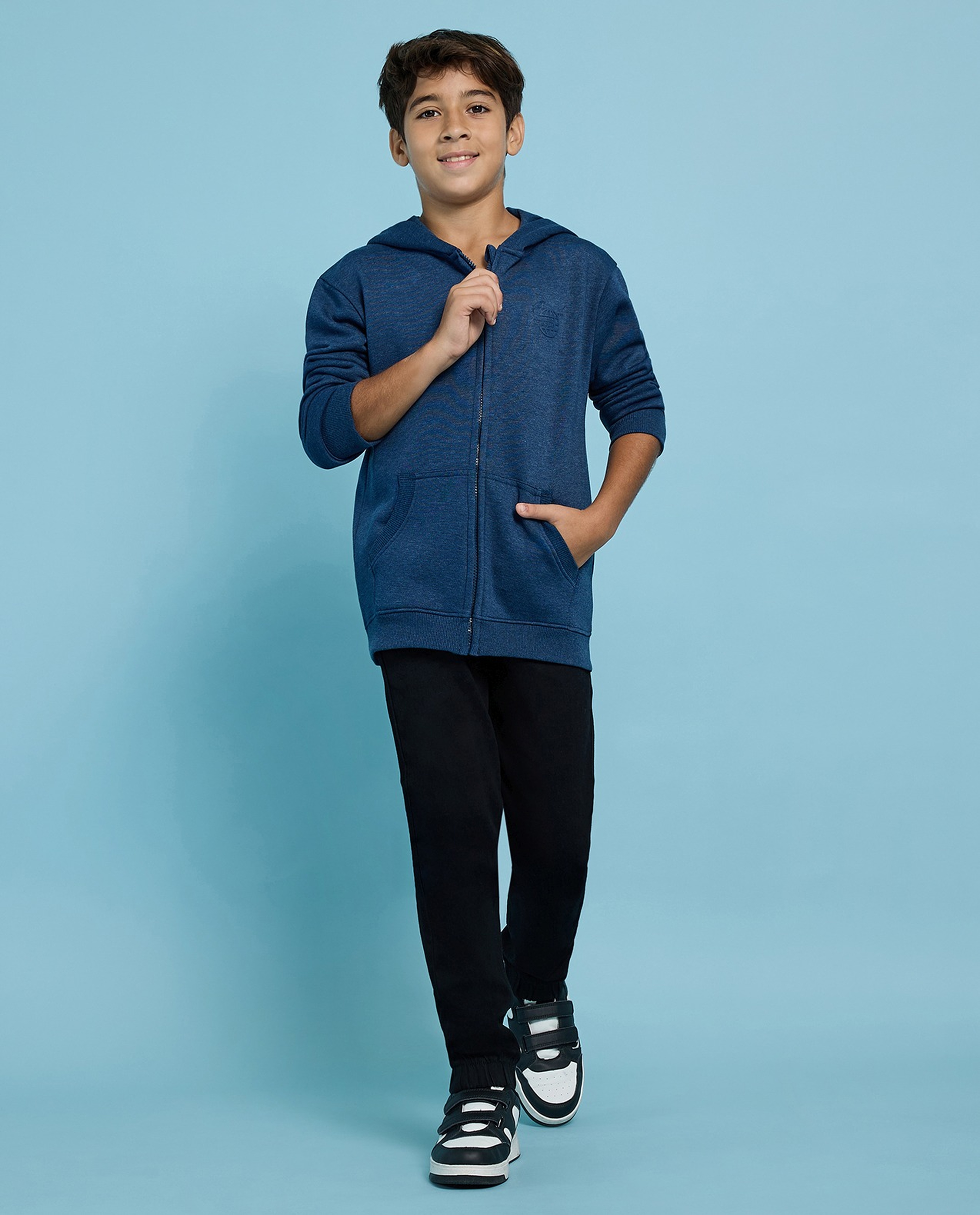 Printed Hooded Jacket with Zipper Closure