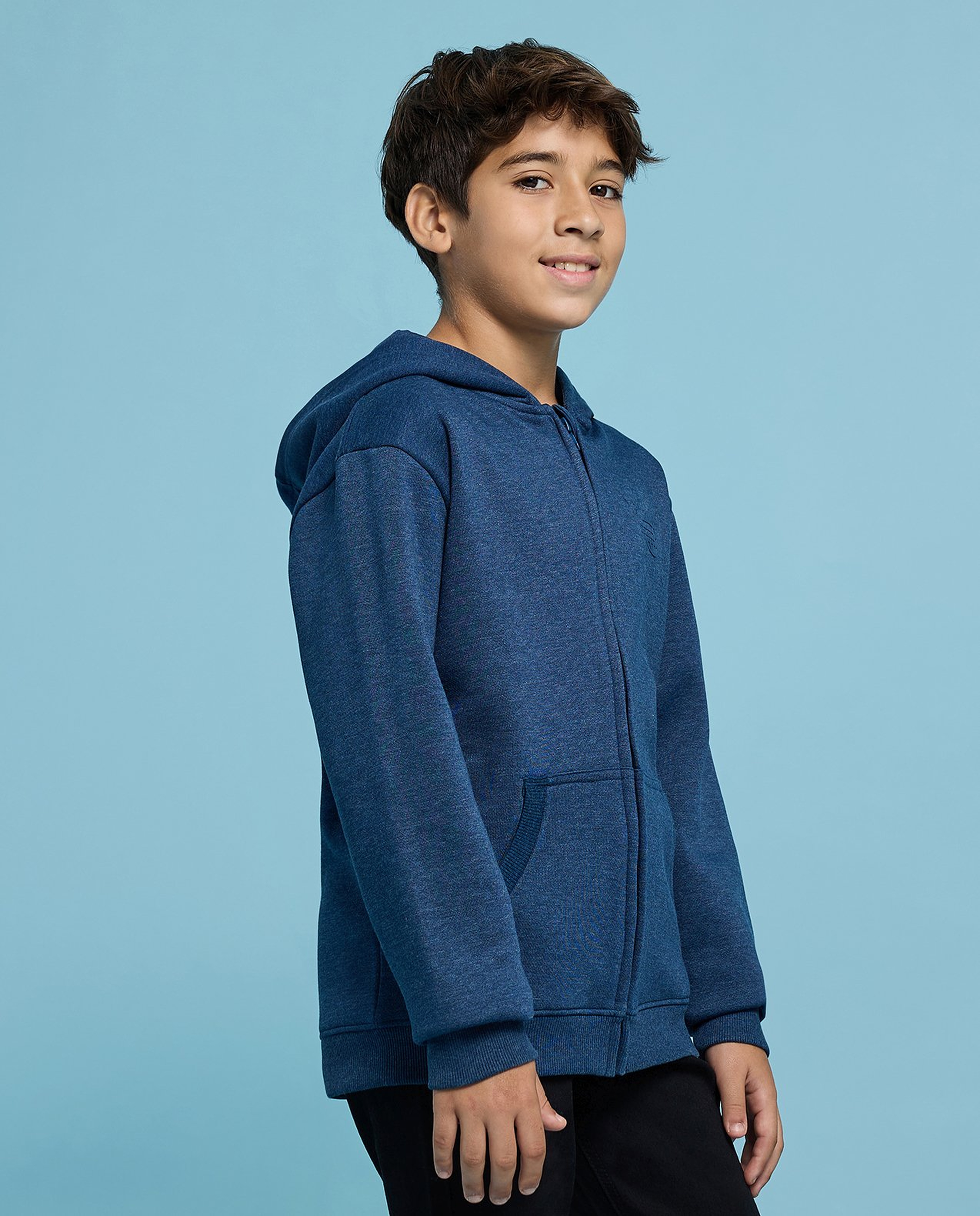 Printed Hooded Jacket with Zipper Closure