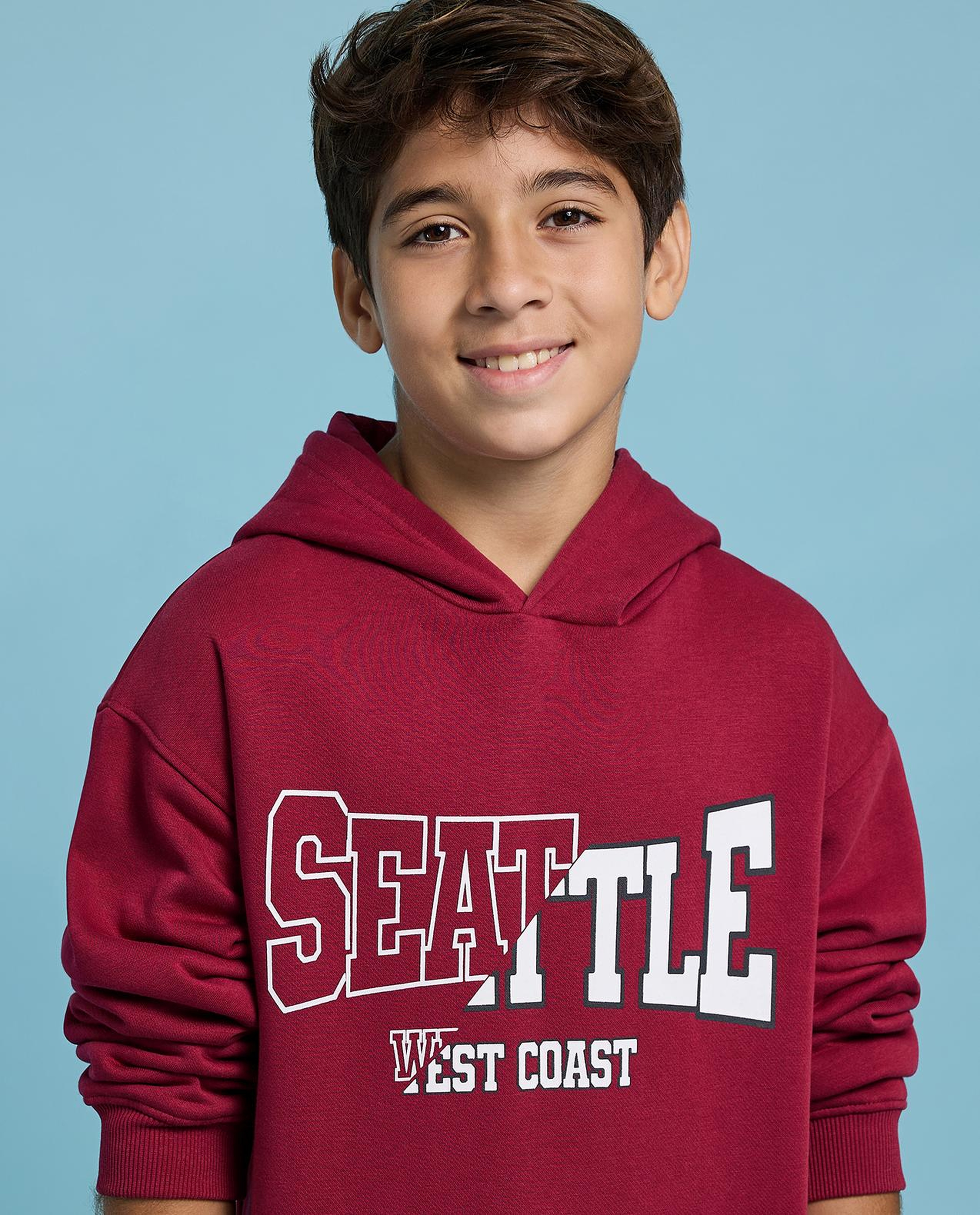 Printed Hoodie with Long Sleeves