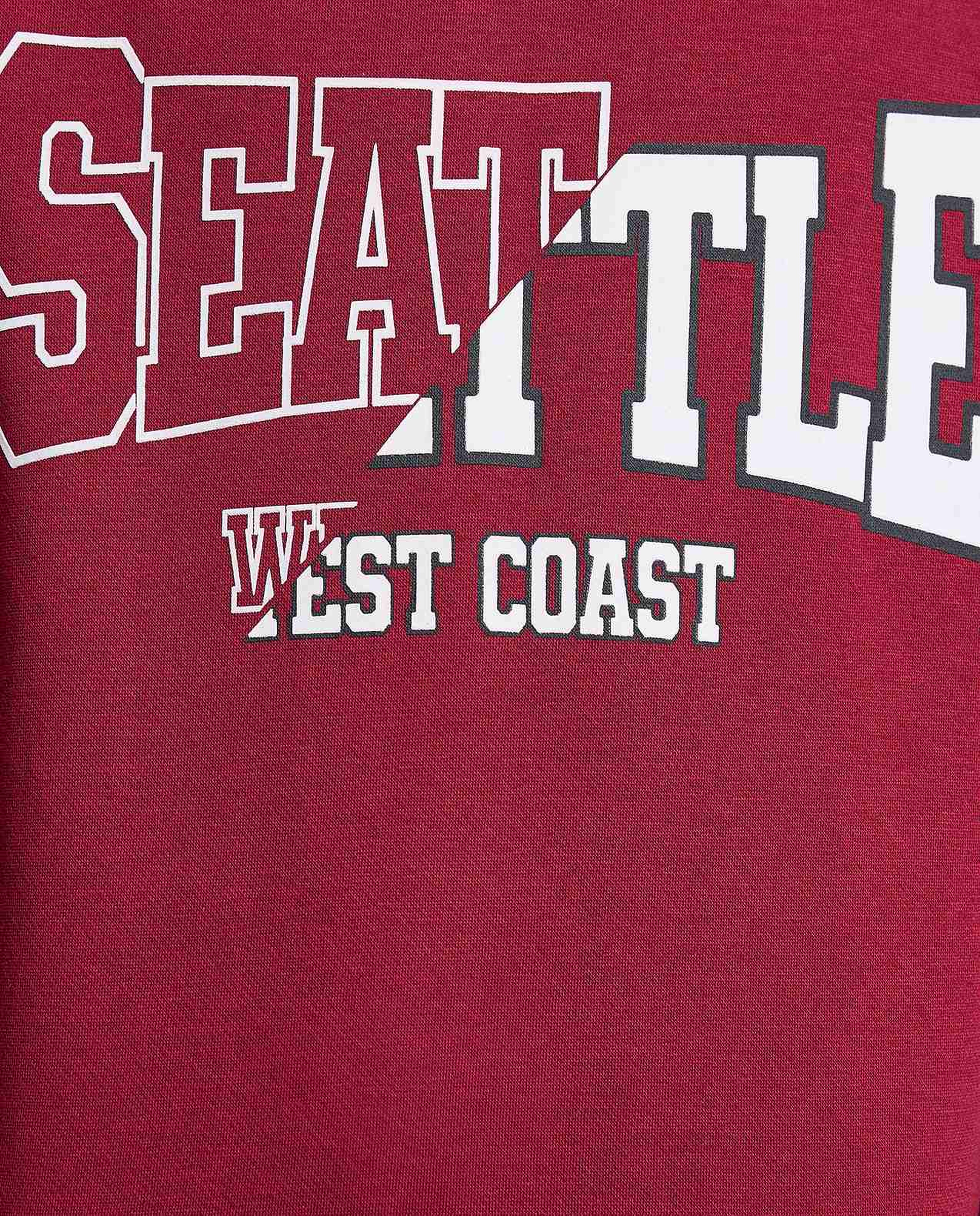 Printed Hoodie with Long Sleeves