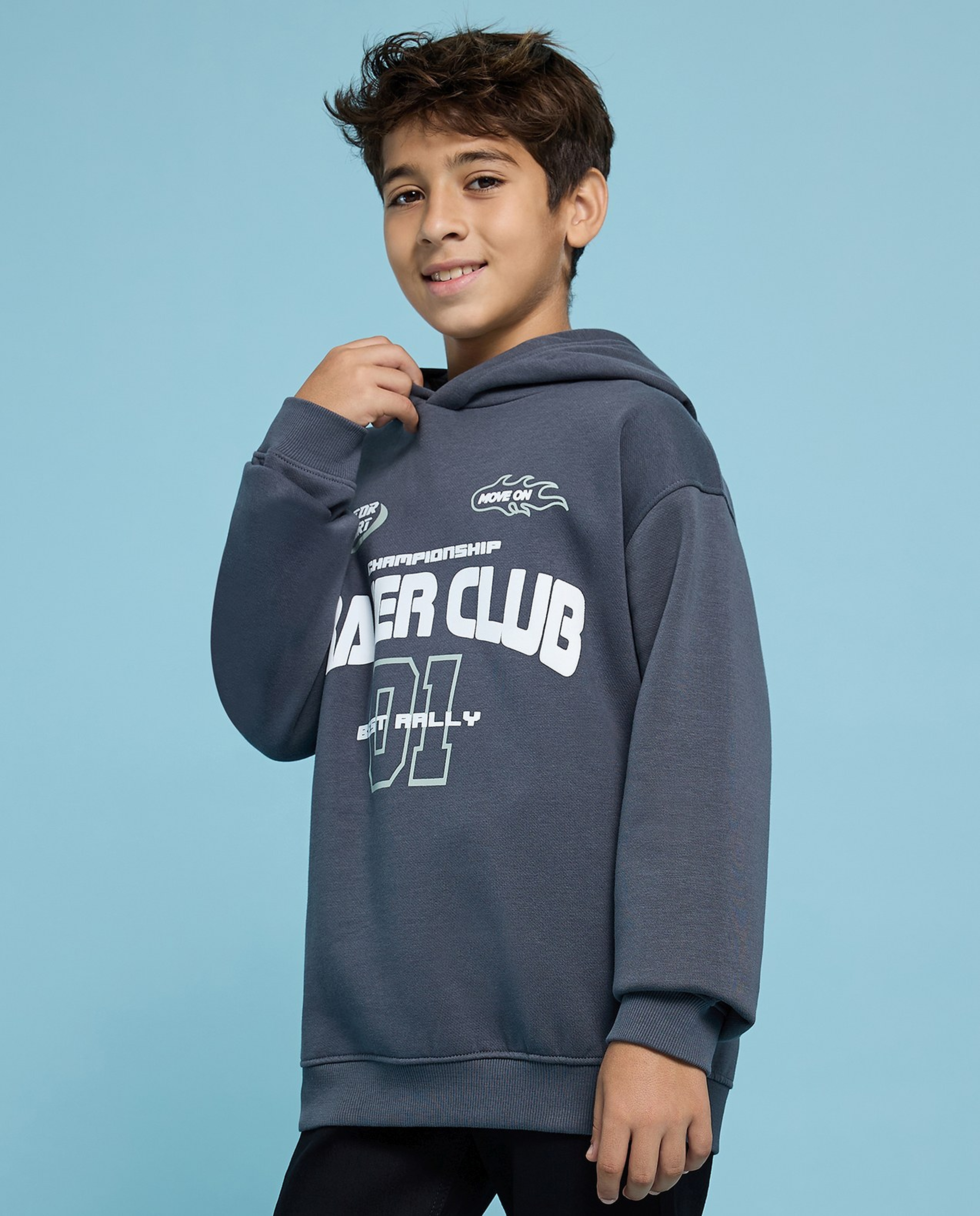 Printed Hoodie with Long Sleeves