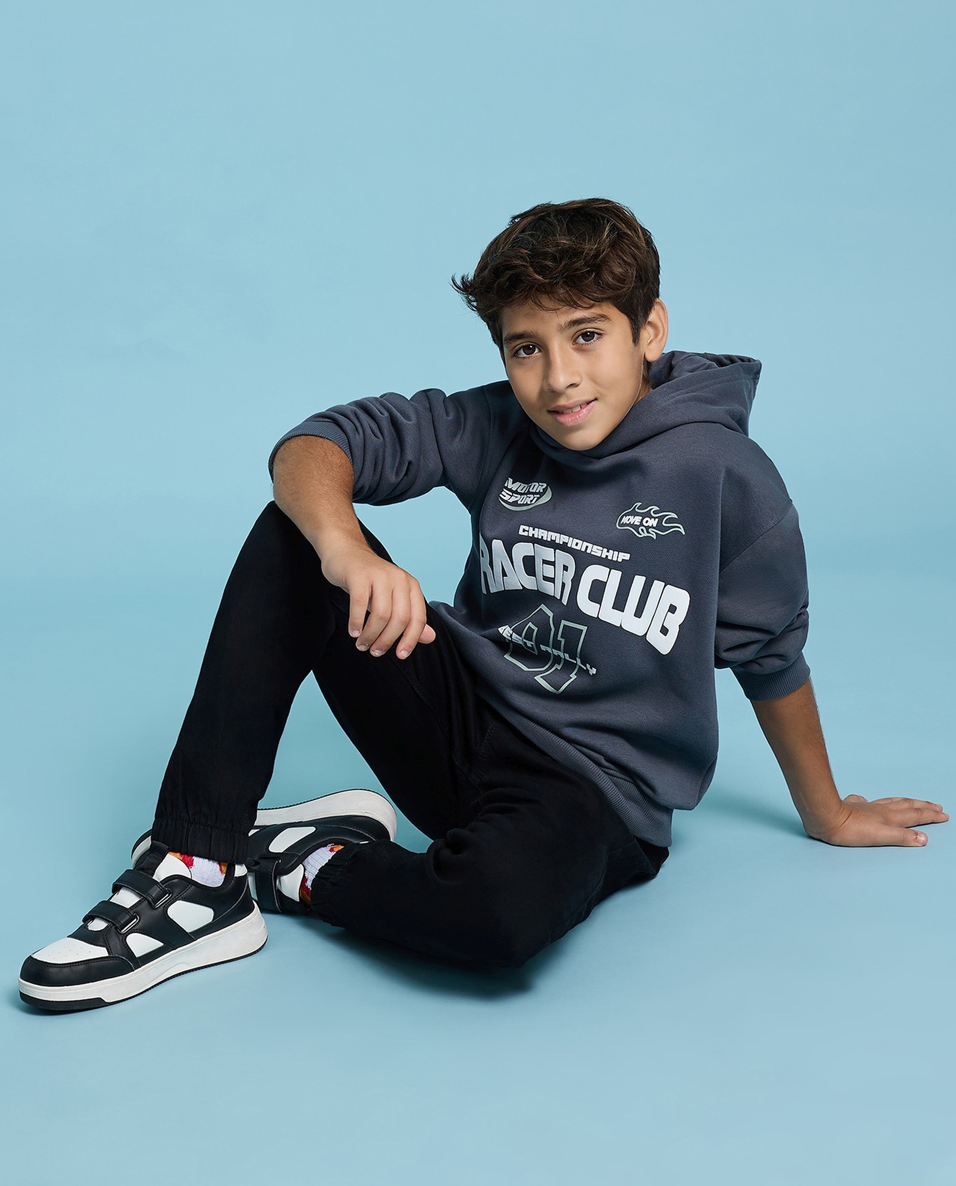 Printed Hoodie with Long Sleeves