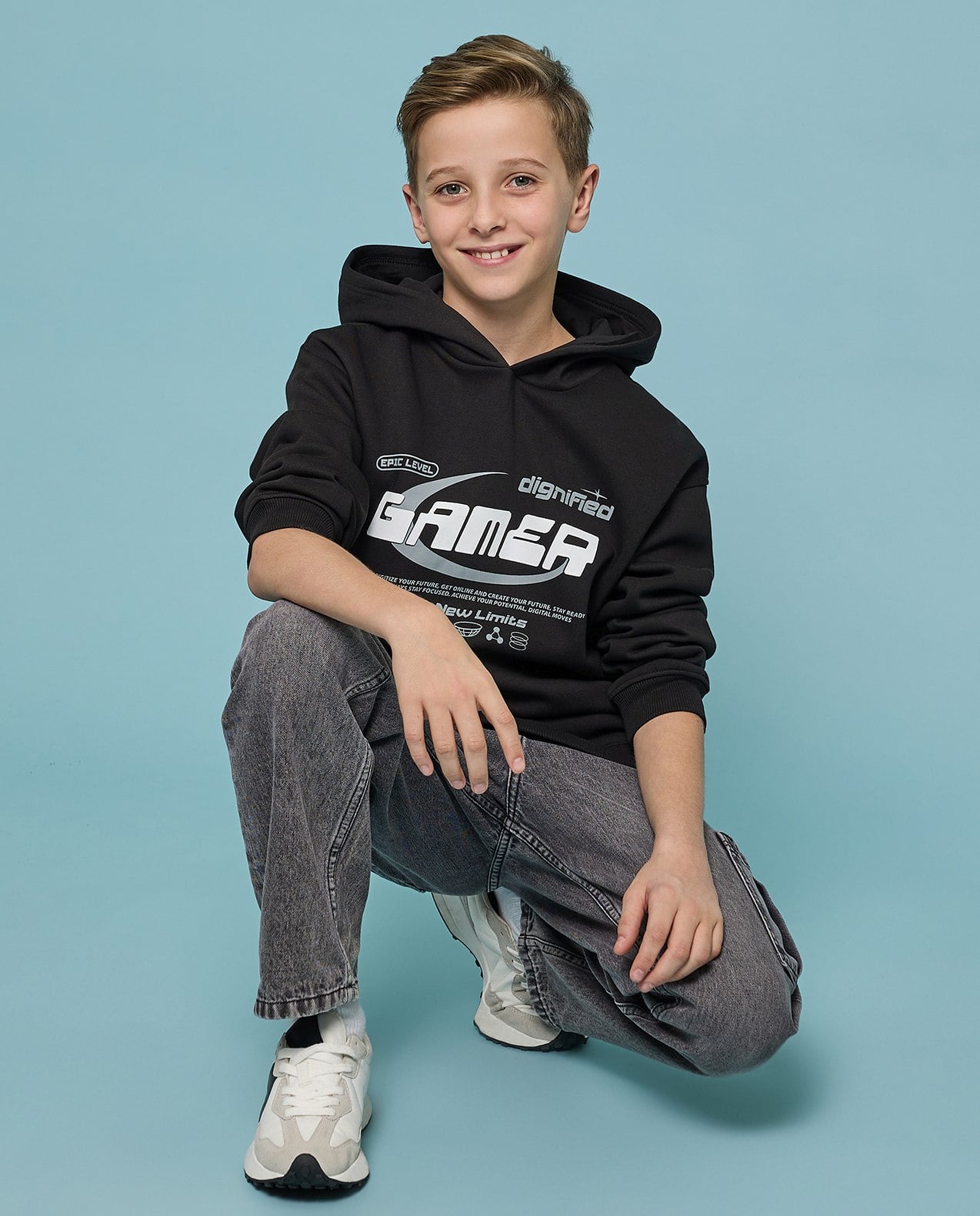 Printed Hoodie with Long Sleeves