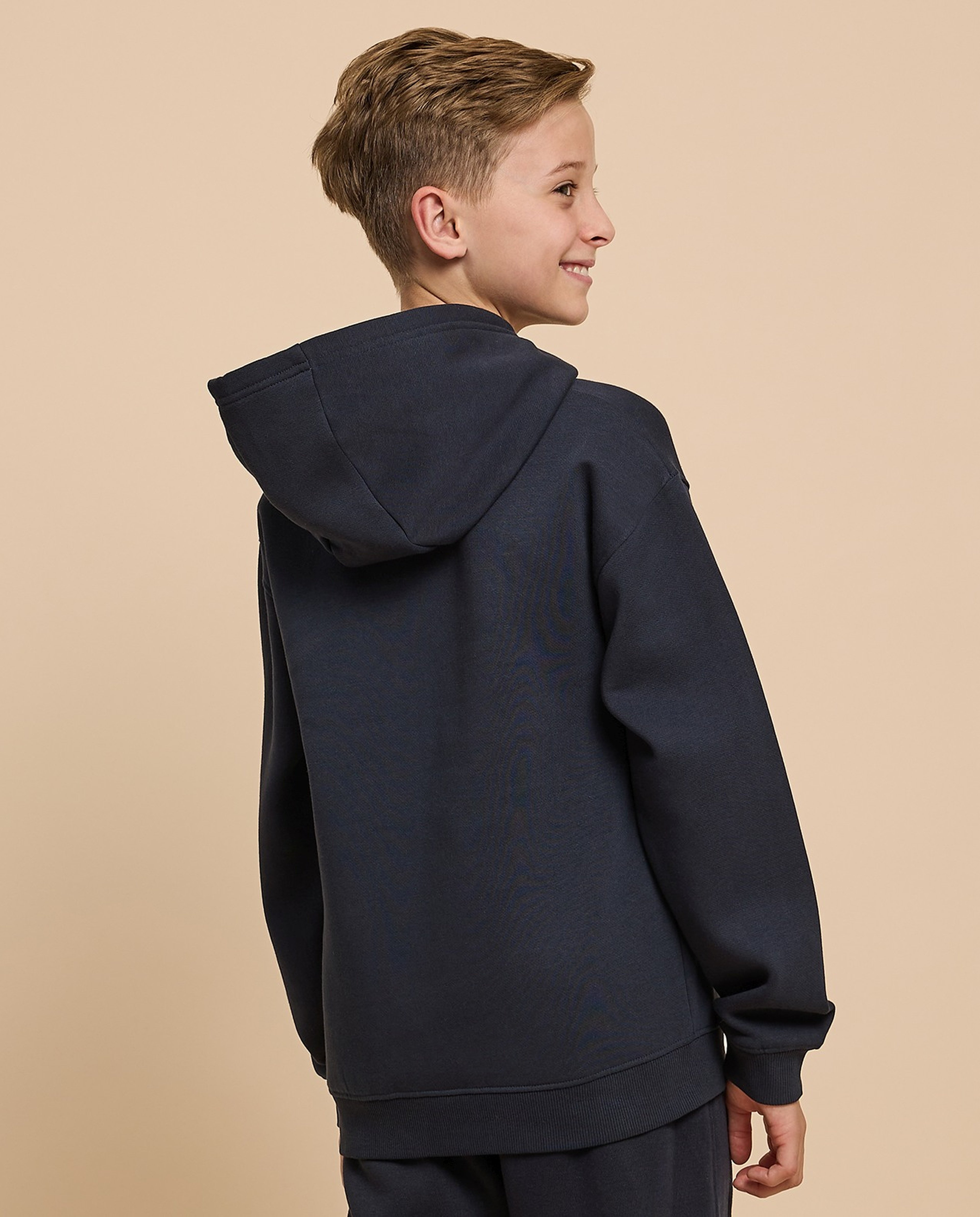 Printed Hoodie with Long Sleeves