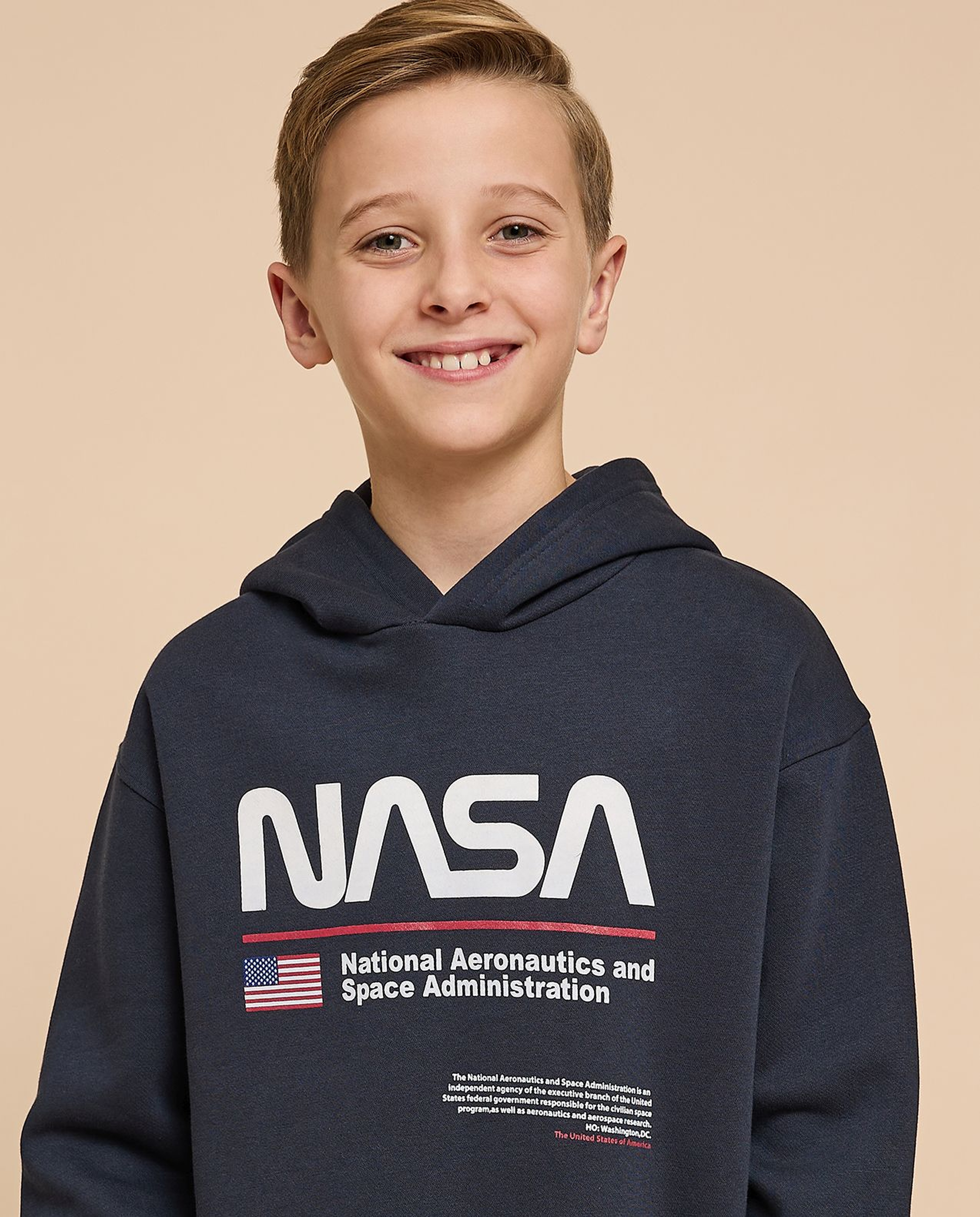 Printed Hoodie with Long Sleeves