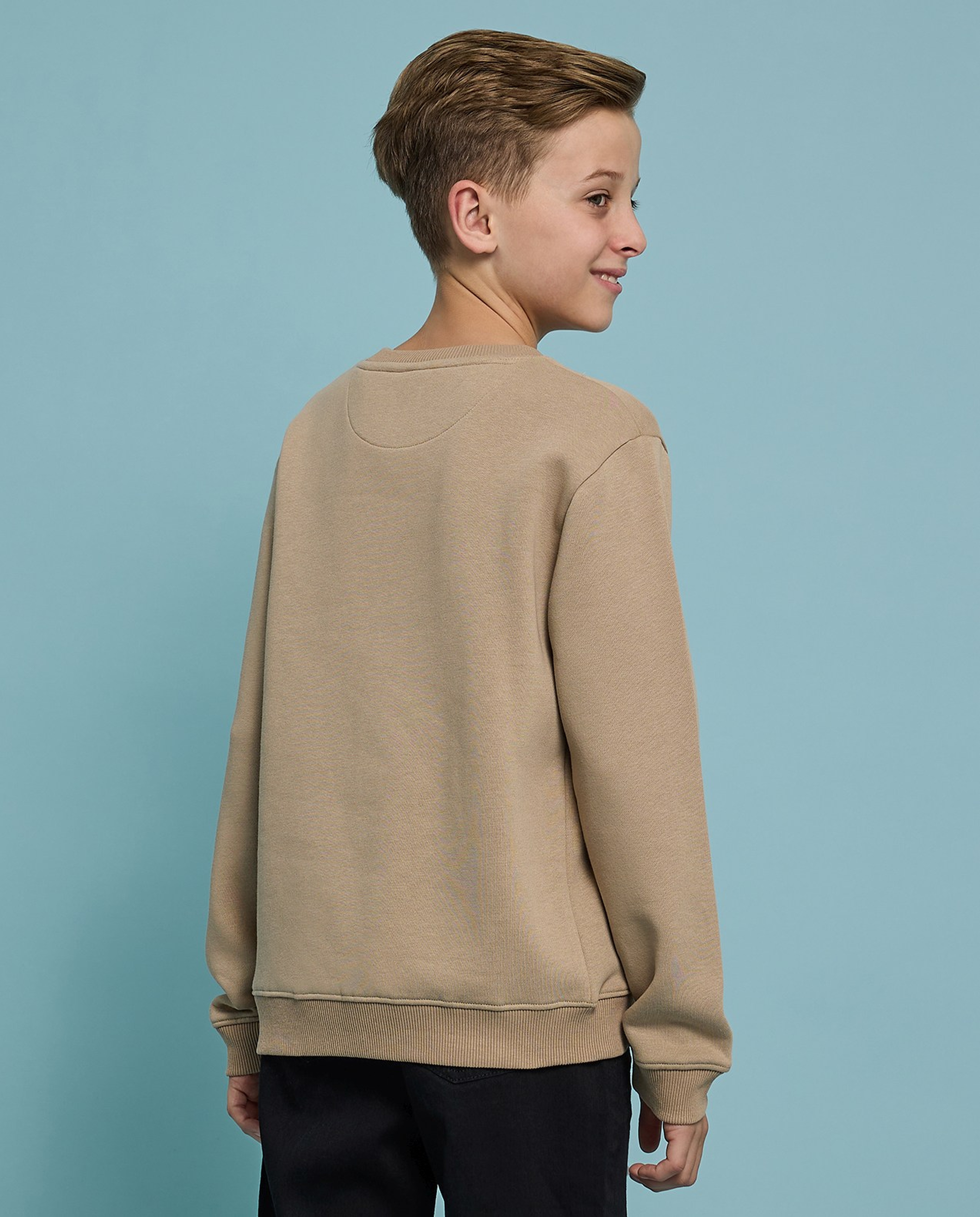 Printed Sweatshirt with Crew Neck and Long Sleeves