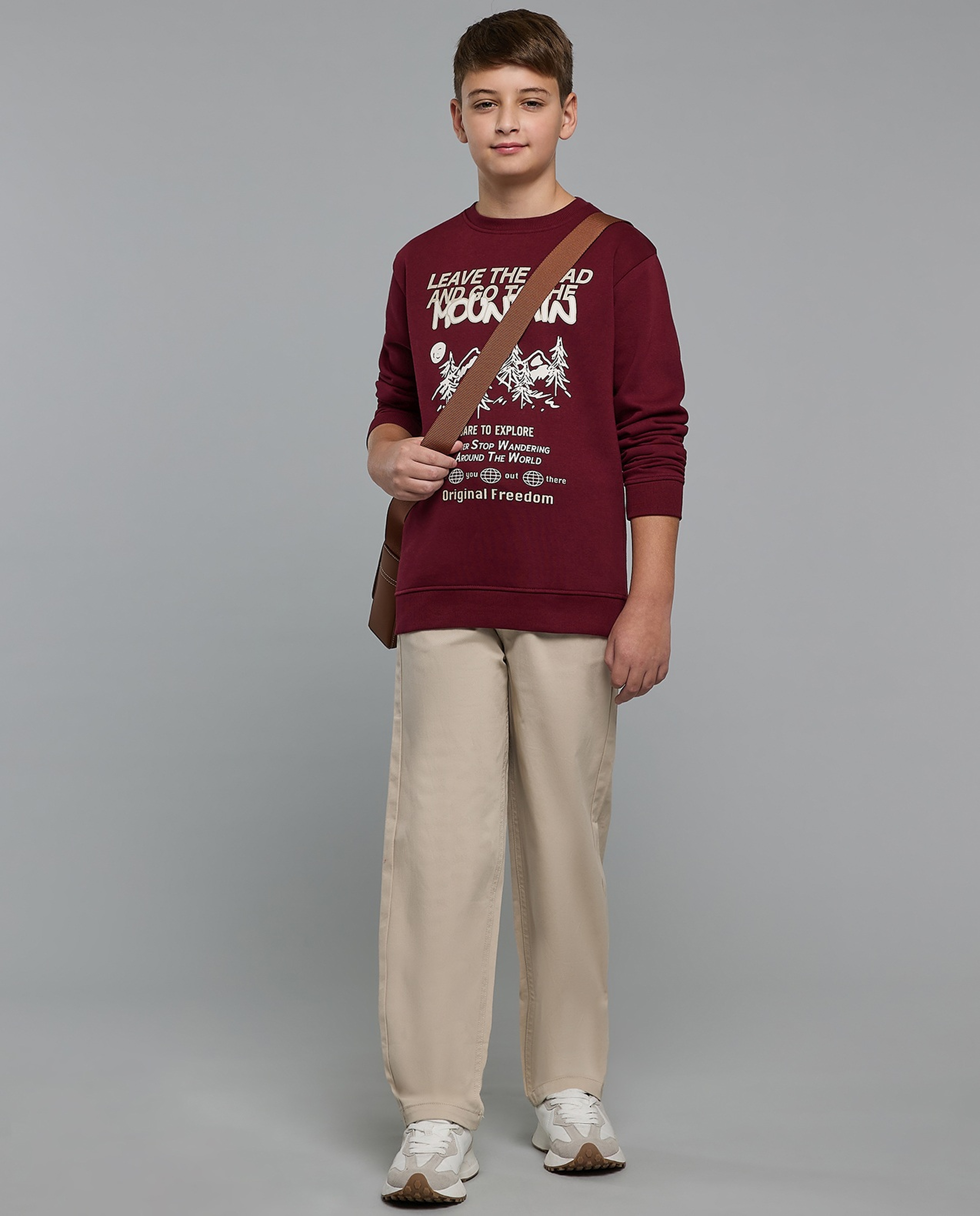 Printed Sweatshirt with Crew Neck and Long Sleeves