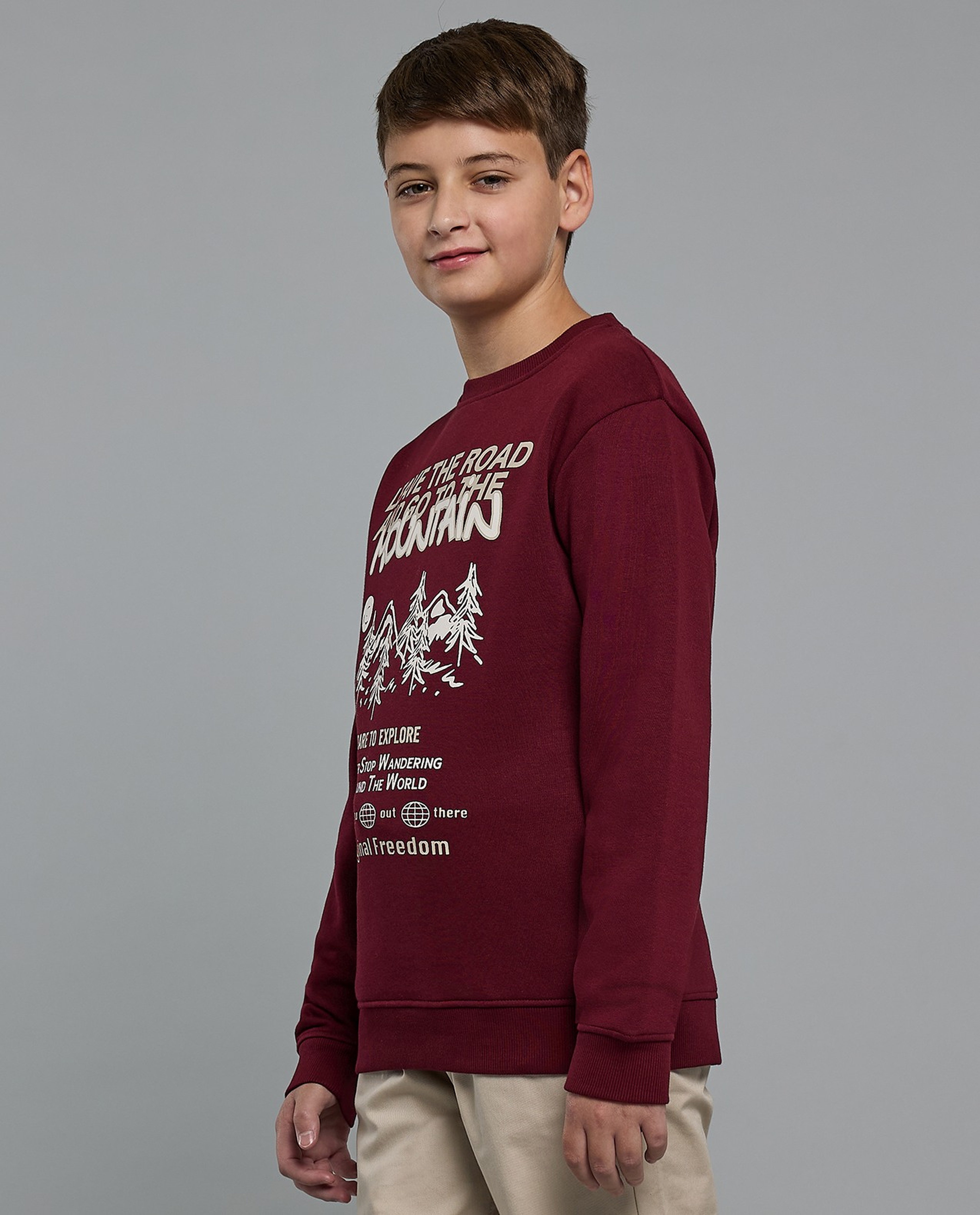 Printed Sweatshirt with Crew Neck and Long Sleeves