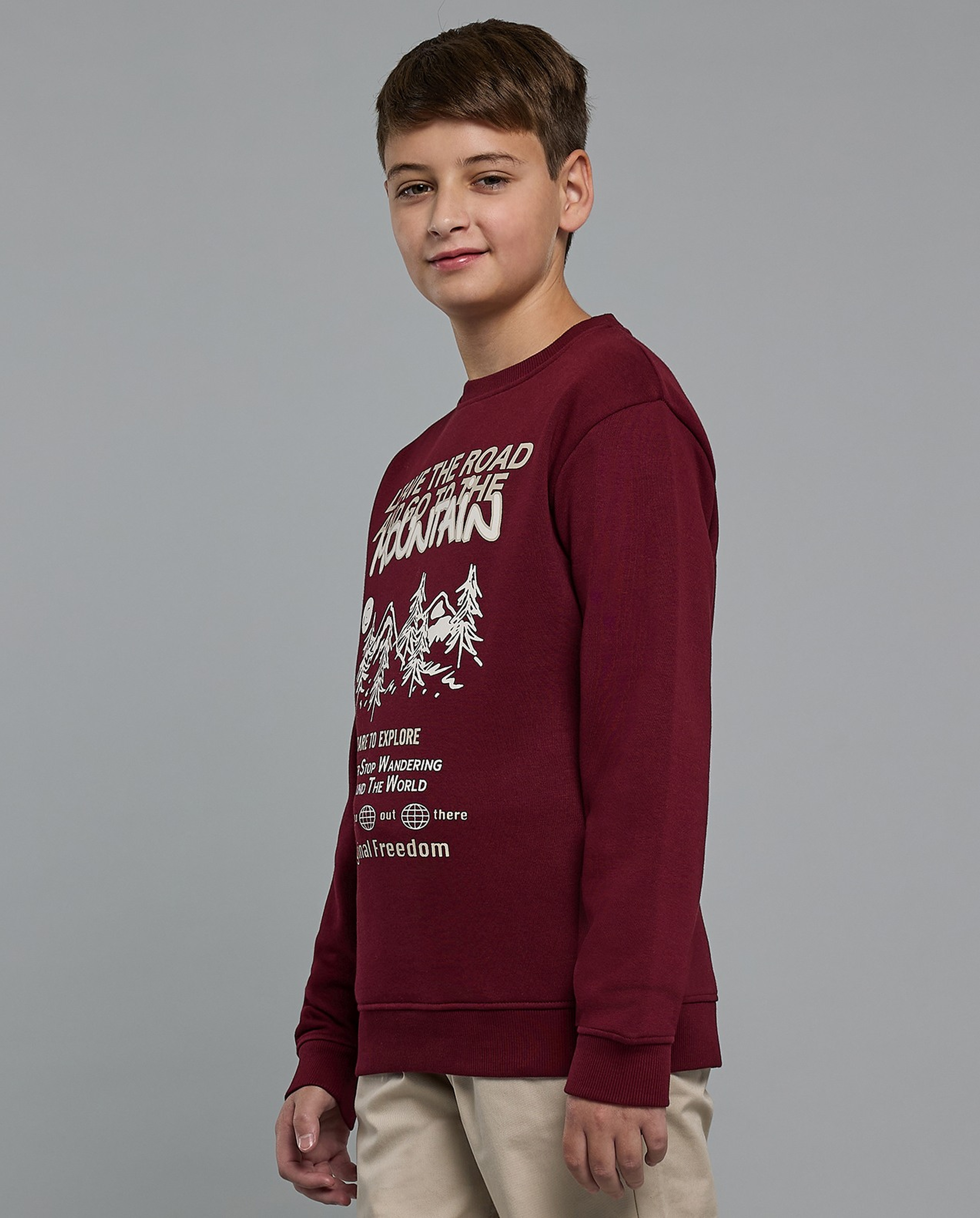 Printed Sweatshirt with Crew Neck and Long Sleeves