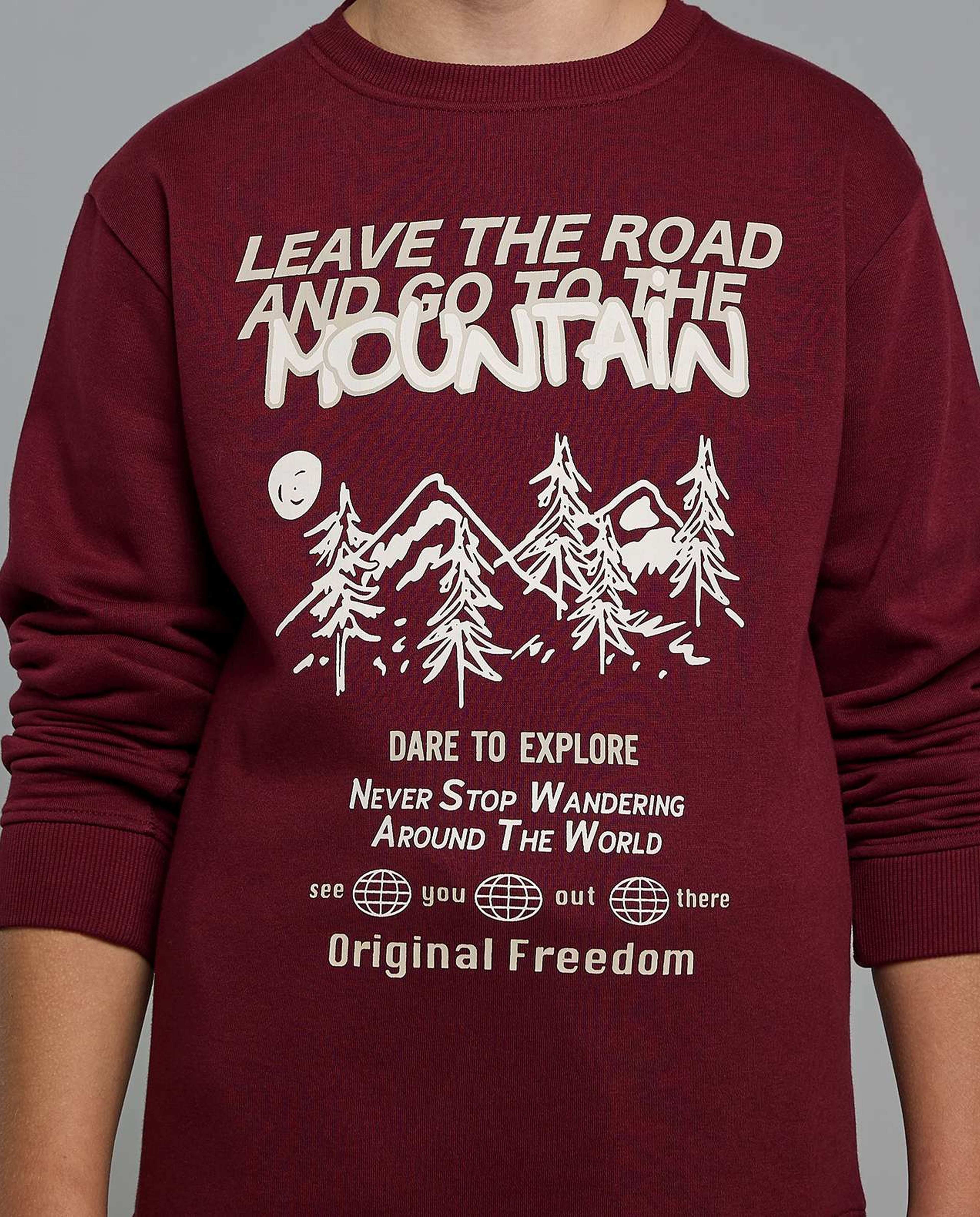 Printed Sweatshirt with Crew Neck and Long Sleeves