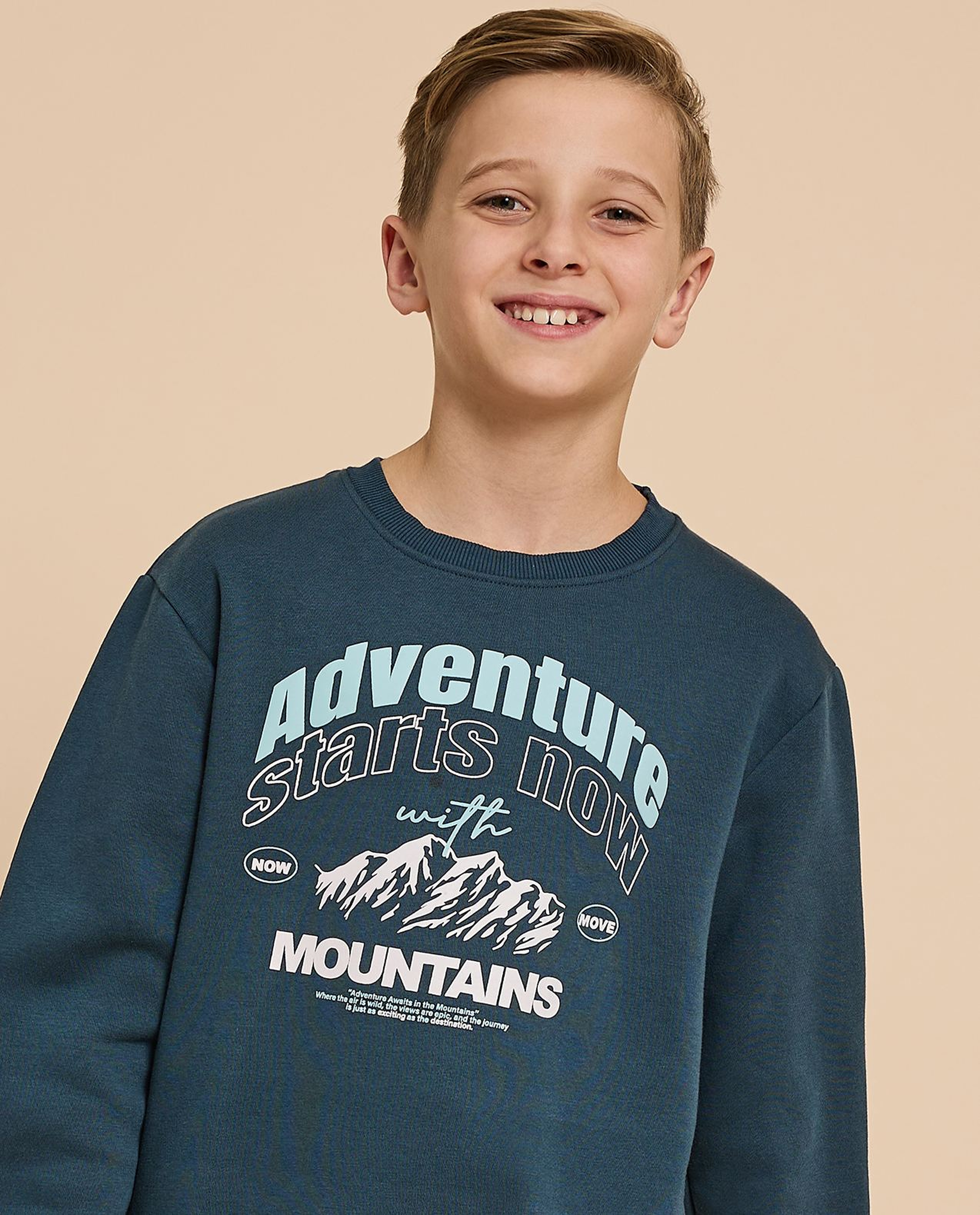 Printed Sweatshirt with Crew Neck and Long Sleeves