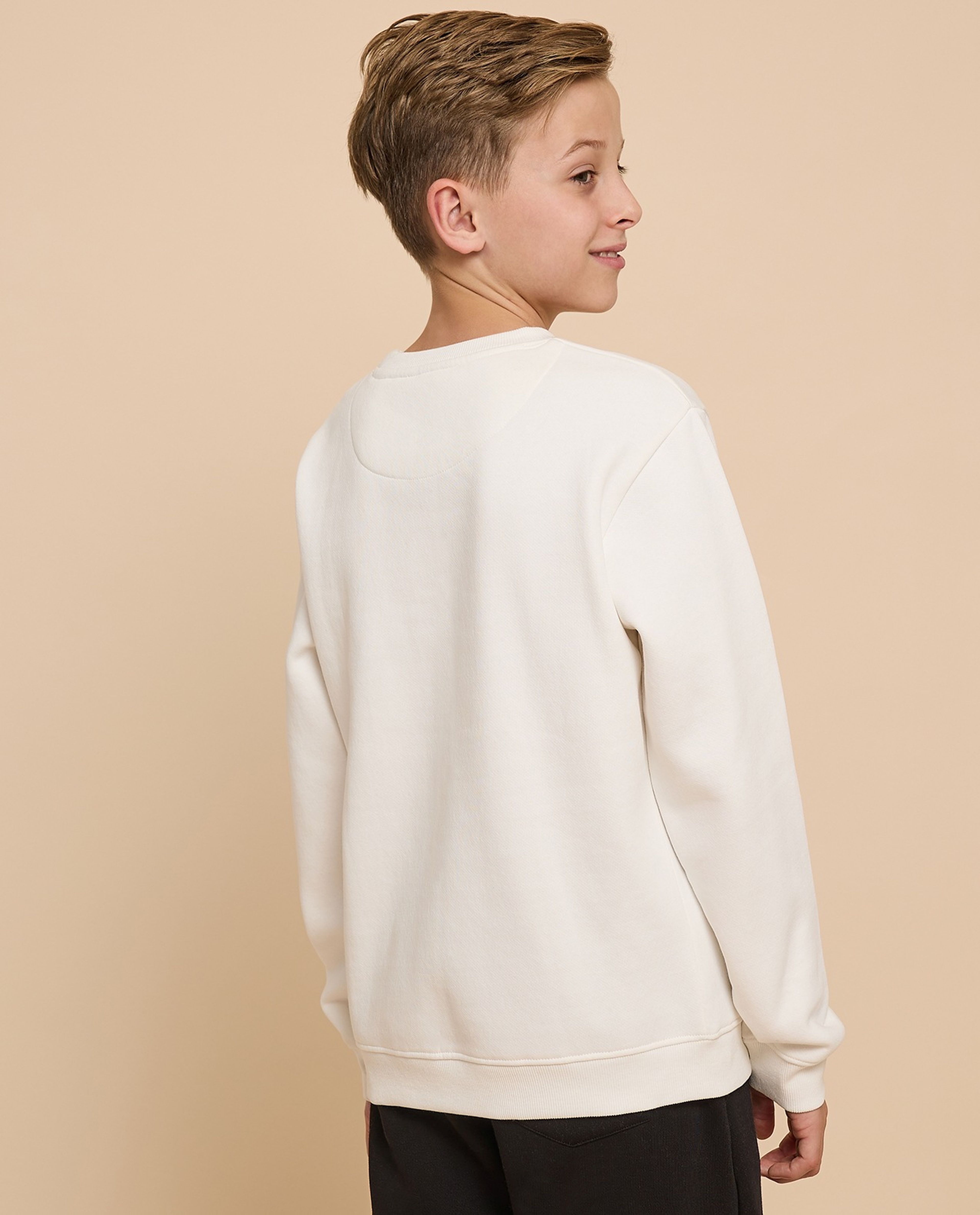 Printed Sweatshirt with Crew Neck and Long Sleeves