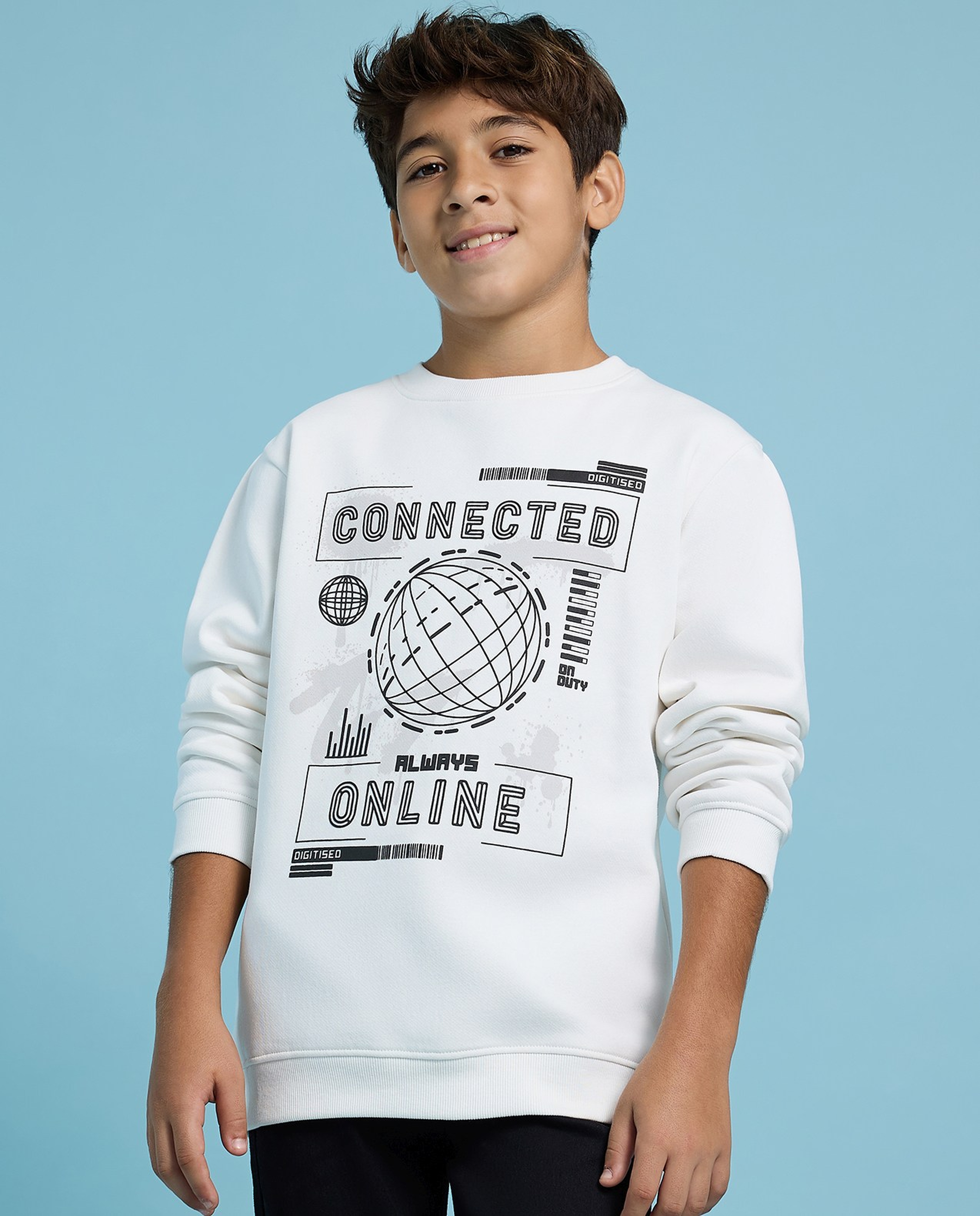 Printed Sweatshirt with Crew Neck and Long Sleeves