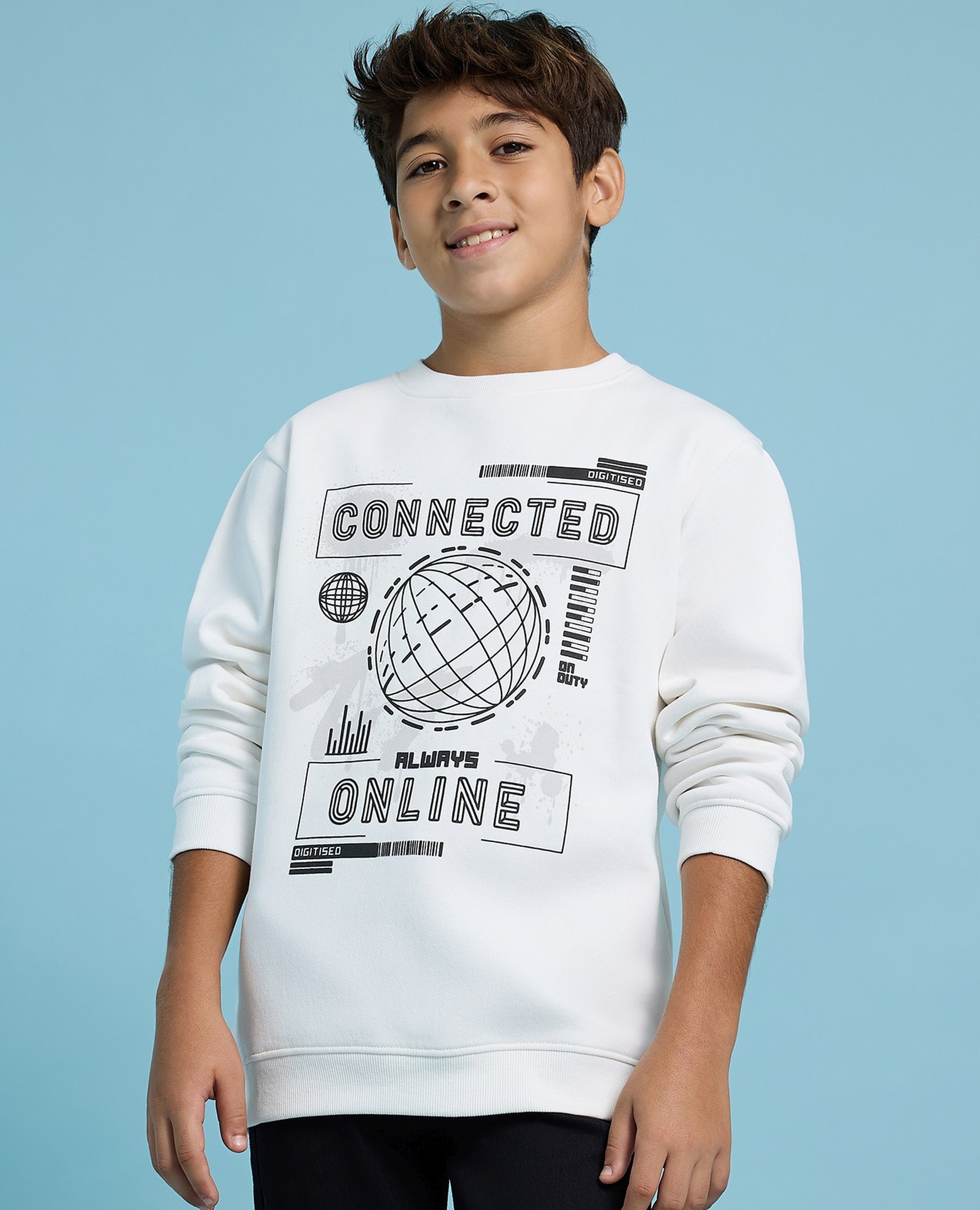 Printed Sweatshirt with Crew Neck and Long Sleeves