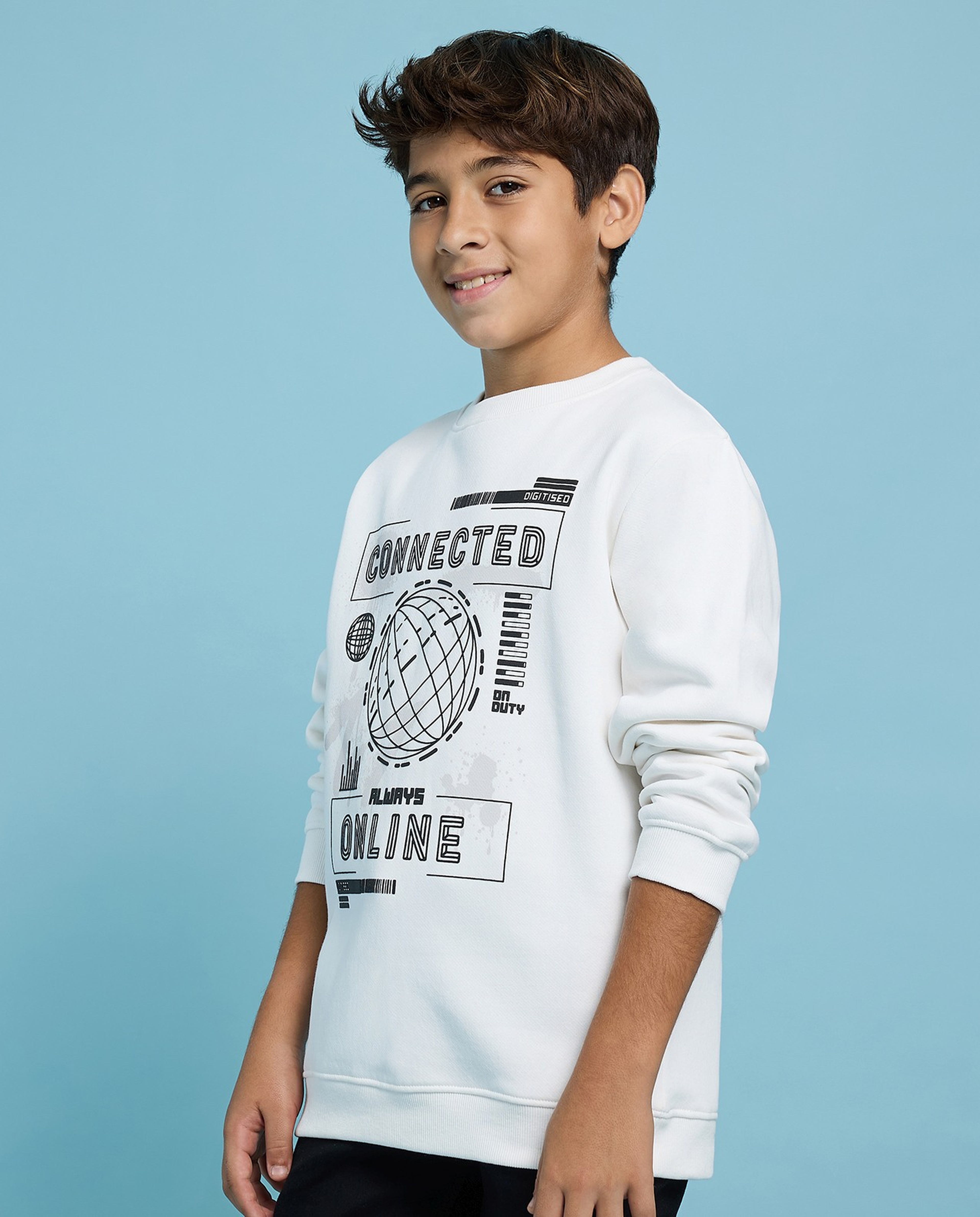 Printed Sweatshirt with Crew Neck and Long Sleeves