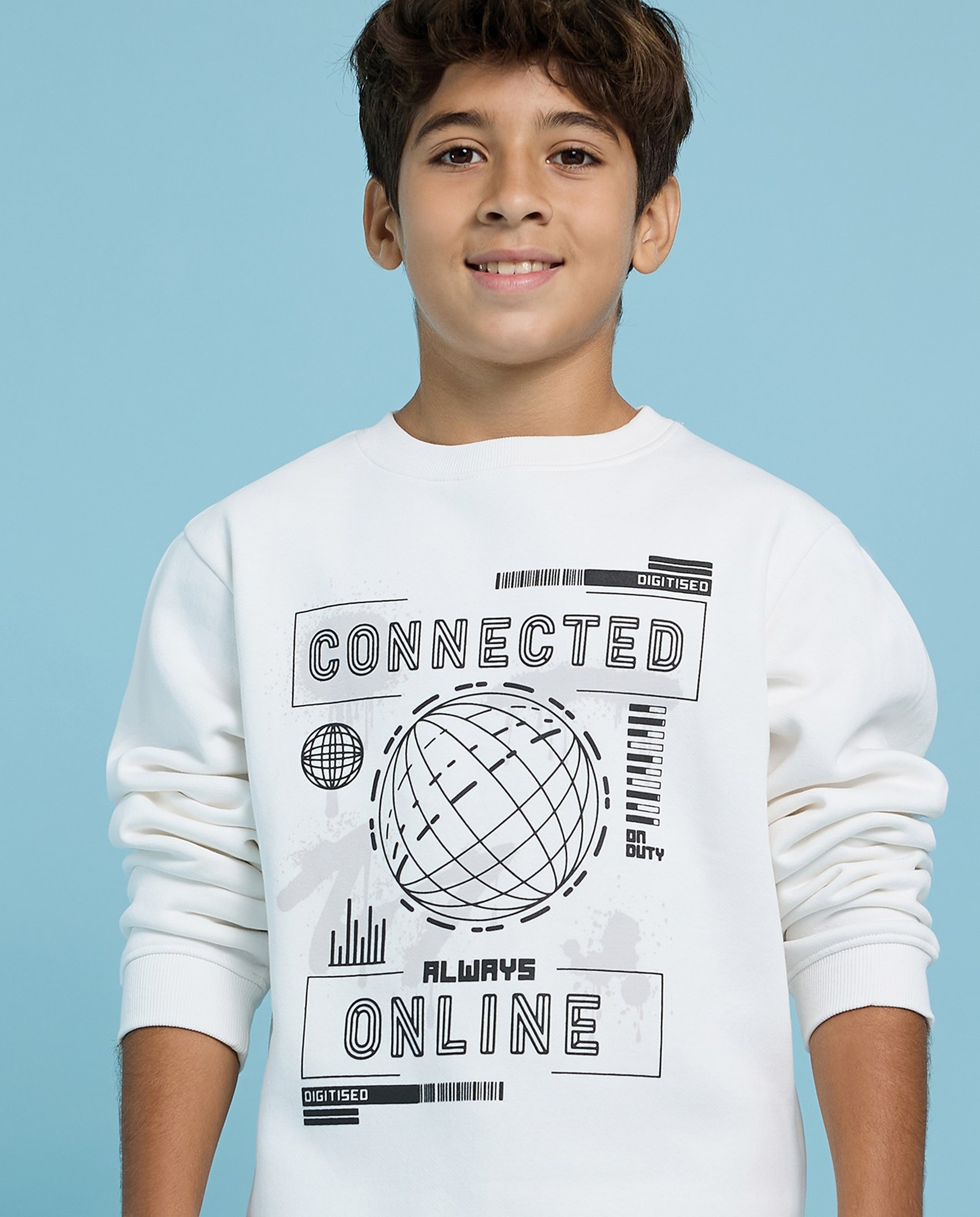 Printed Sweatshirt with Crew Neck and Long Sleeves