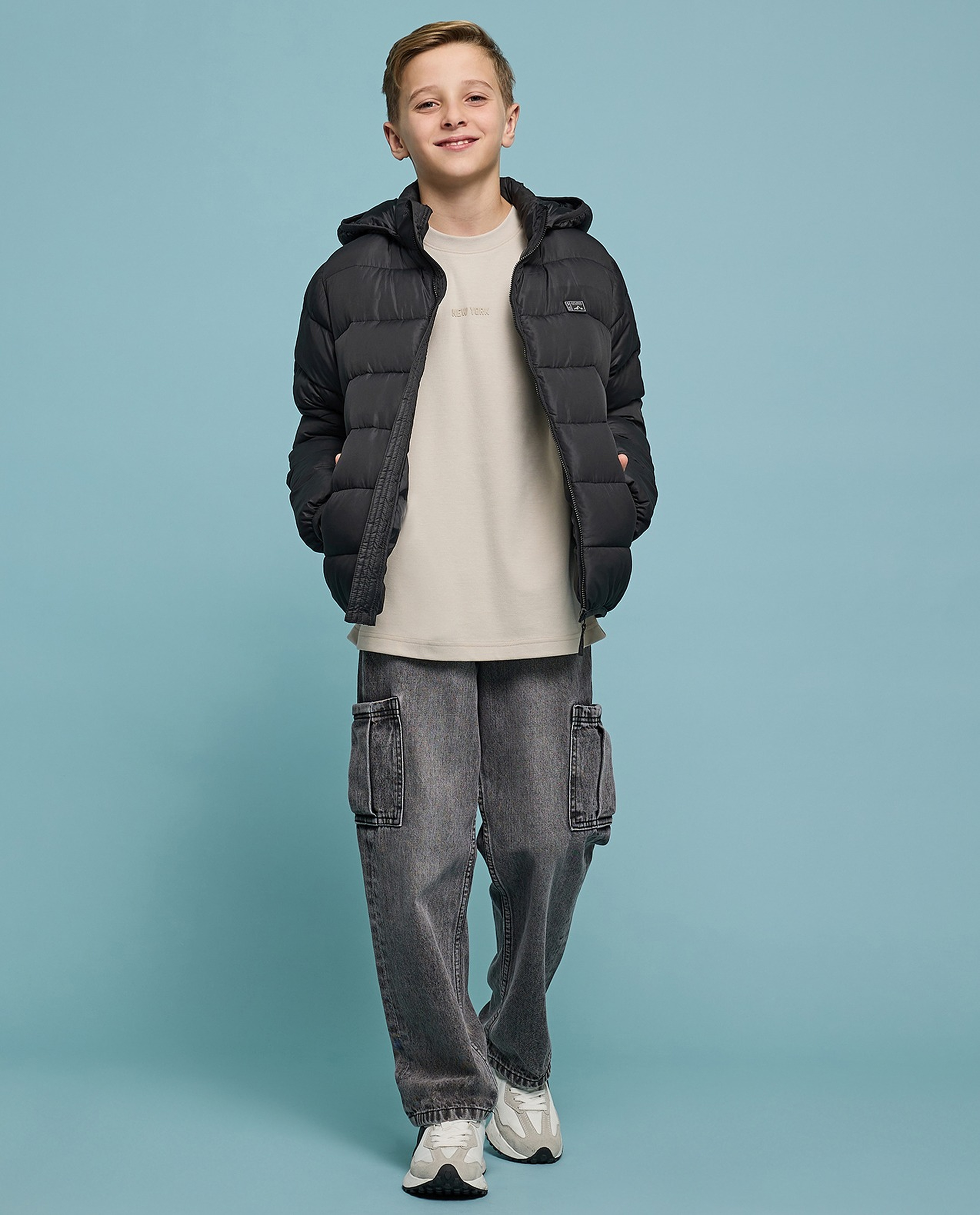 Solid Hooded Jacket with Zipper Closure