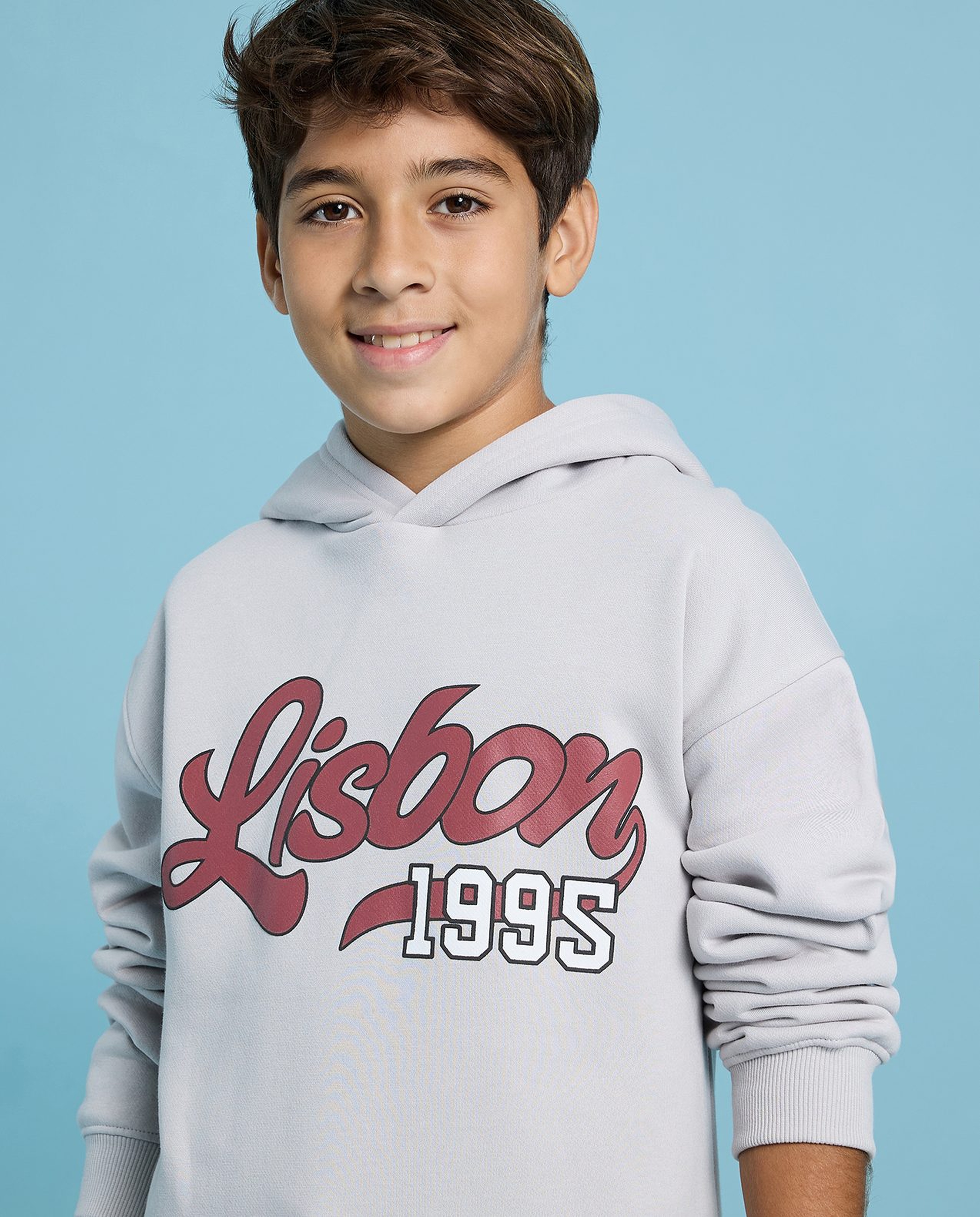 Printed Hoodie with Long Sleeves