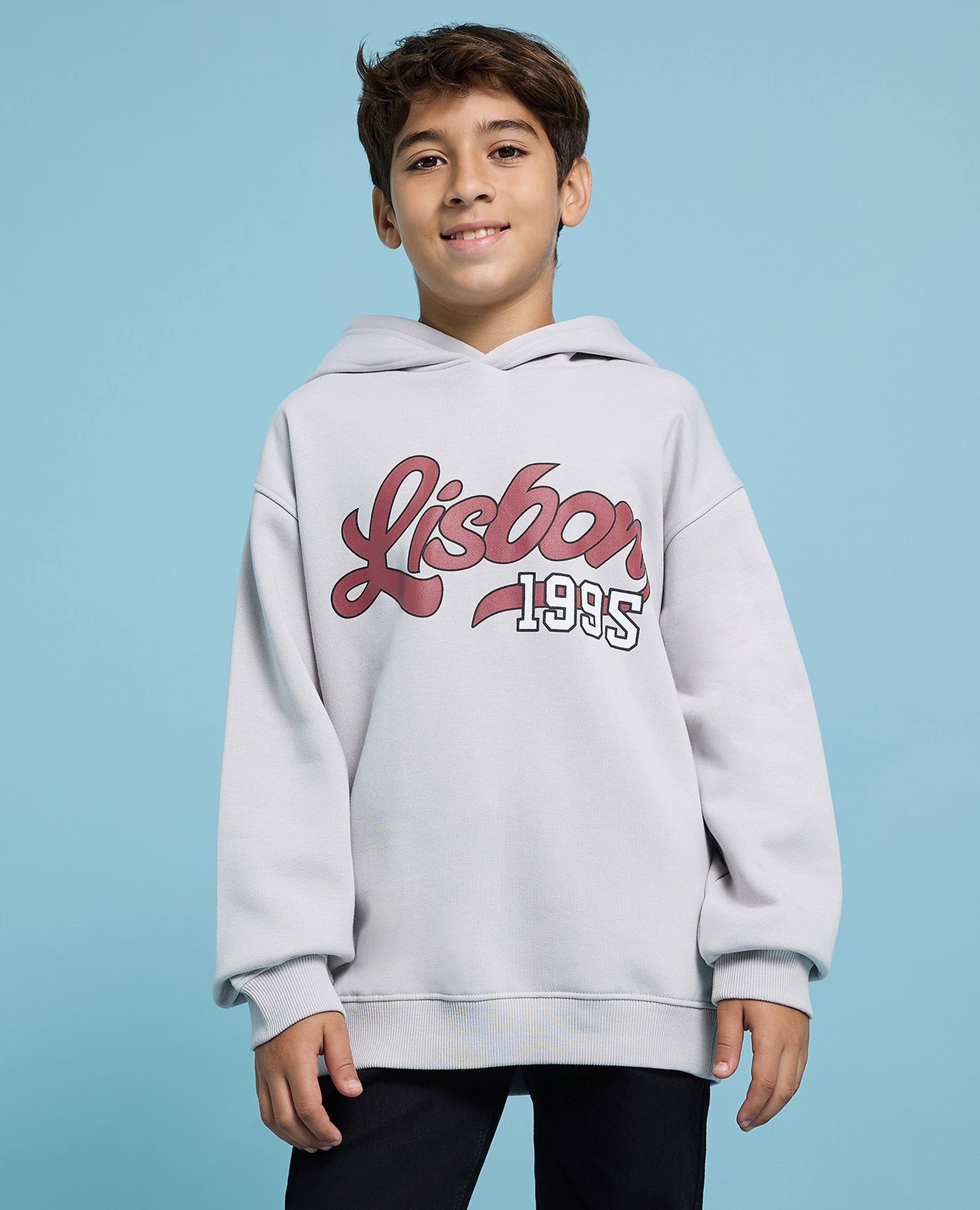 Printed Hoodie with Long Sleeves