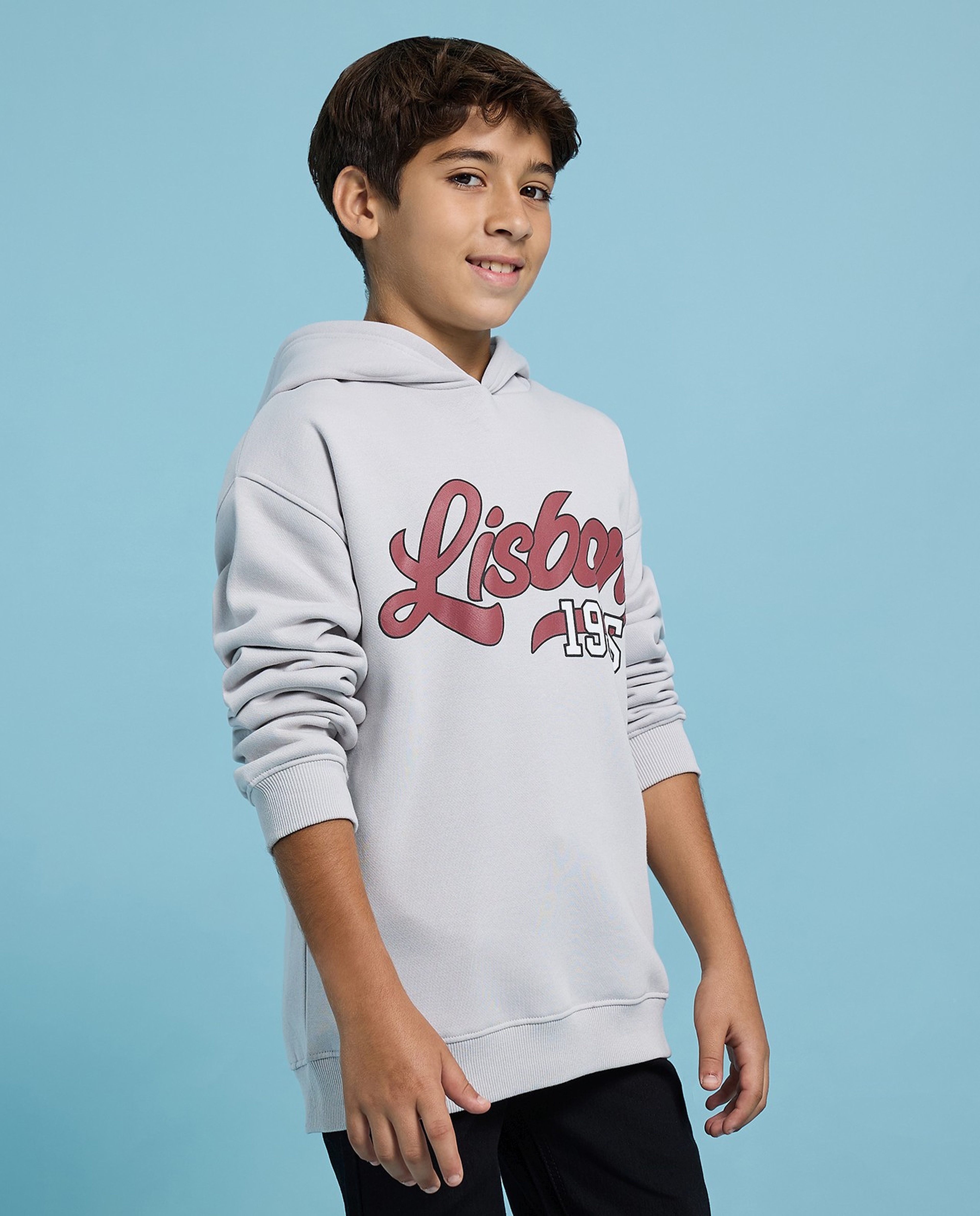 Printed Hoodie with Long Sleeves