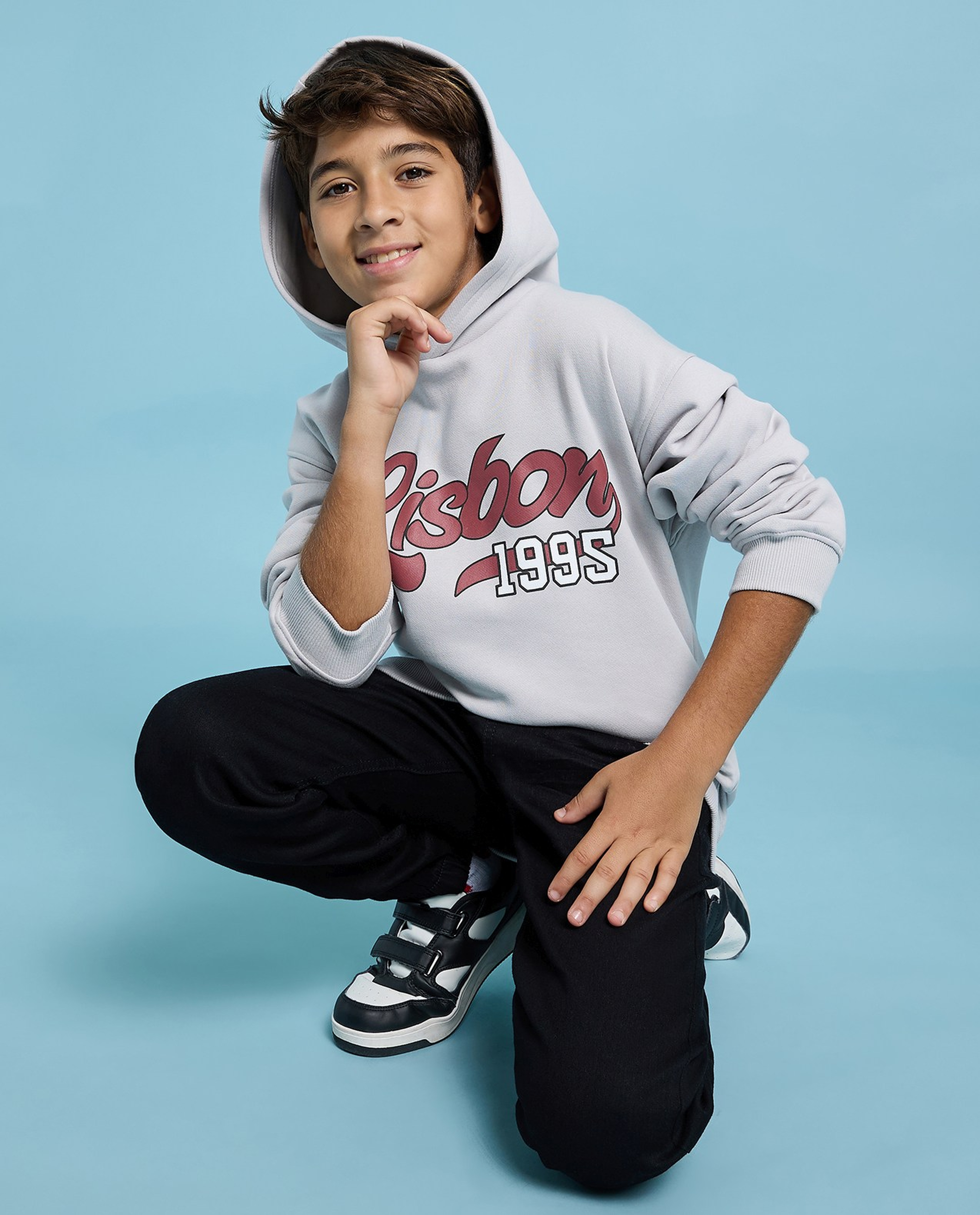 Printed Hoodie with Long Sleeves