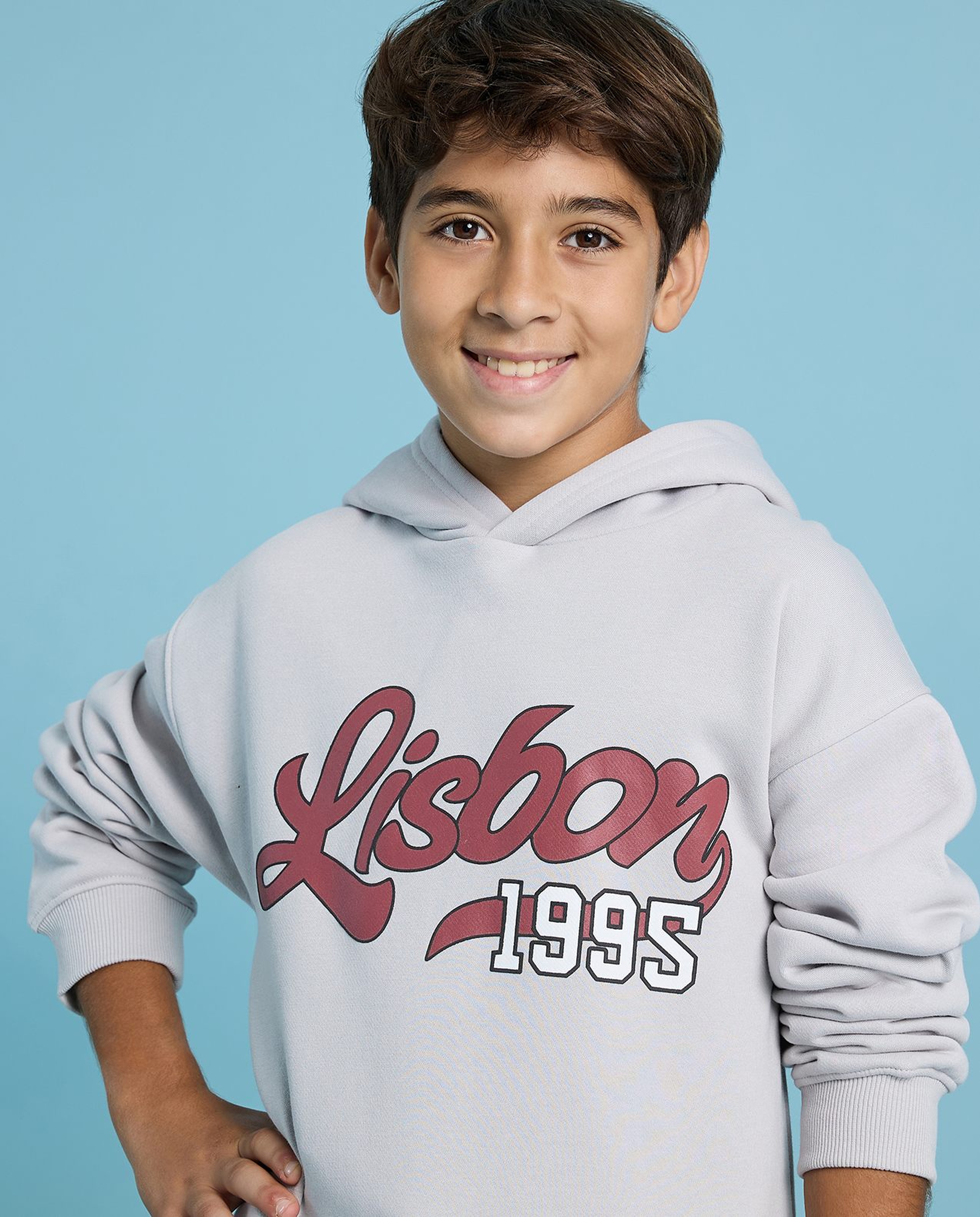 Printed Hoodie with Long Sleeves