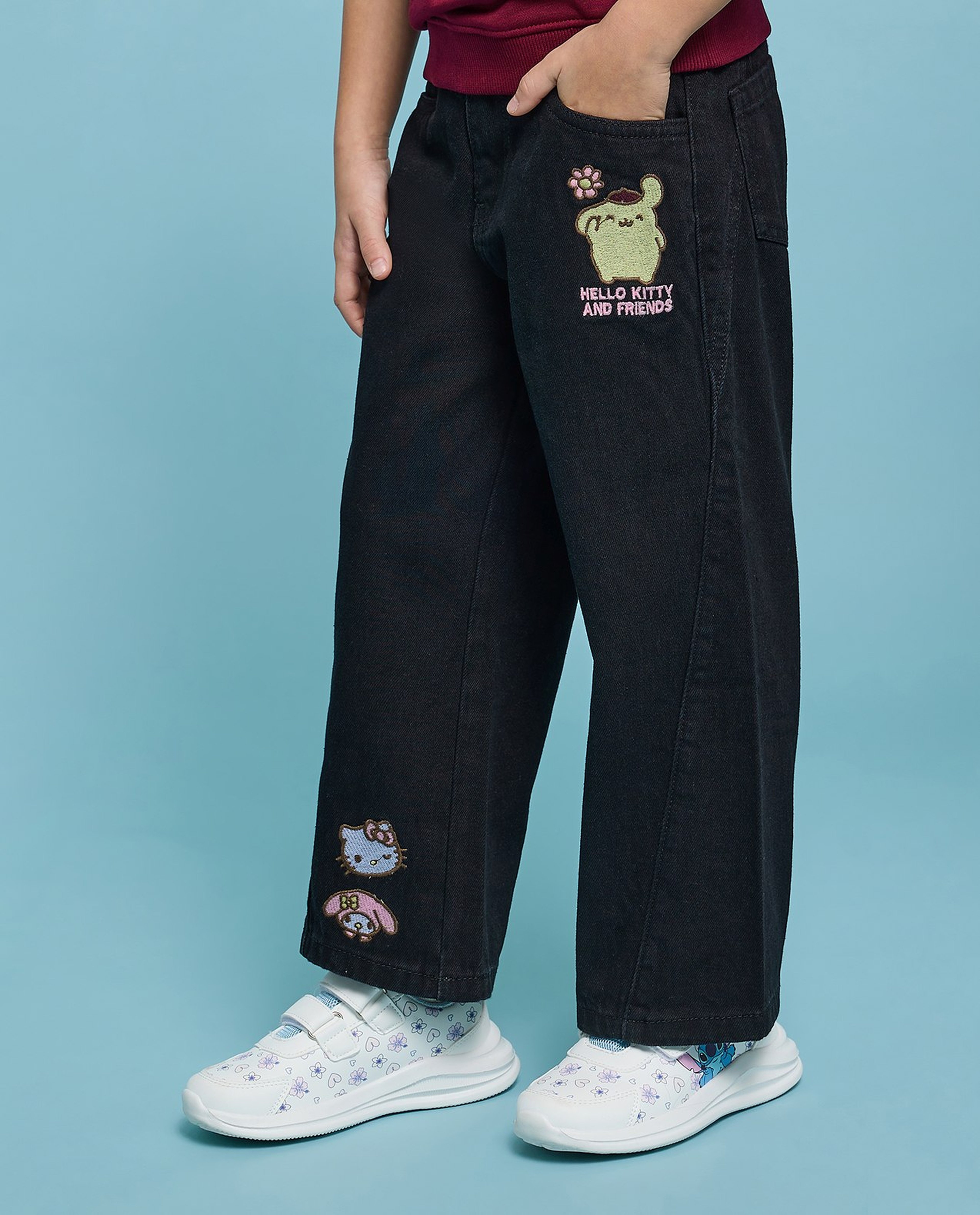 Hello Kitty Flared Jeans with Button Closure