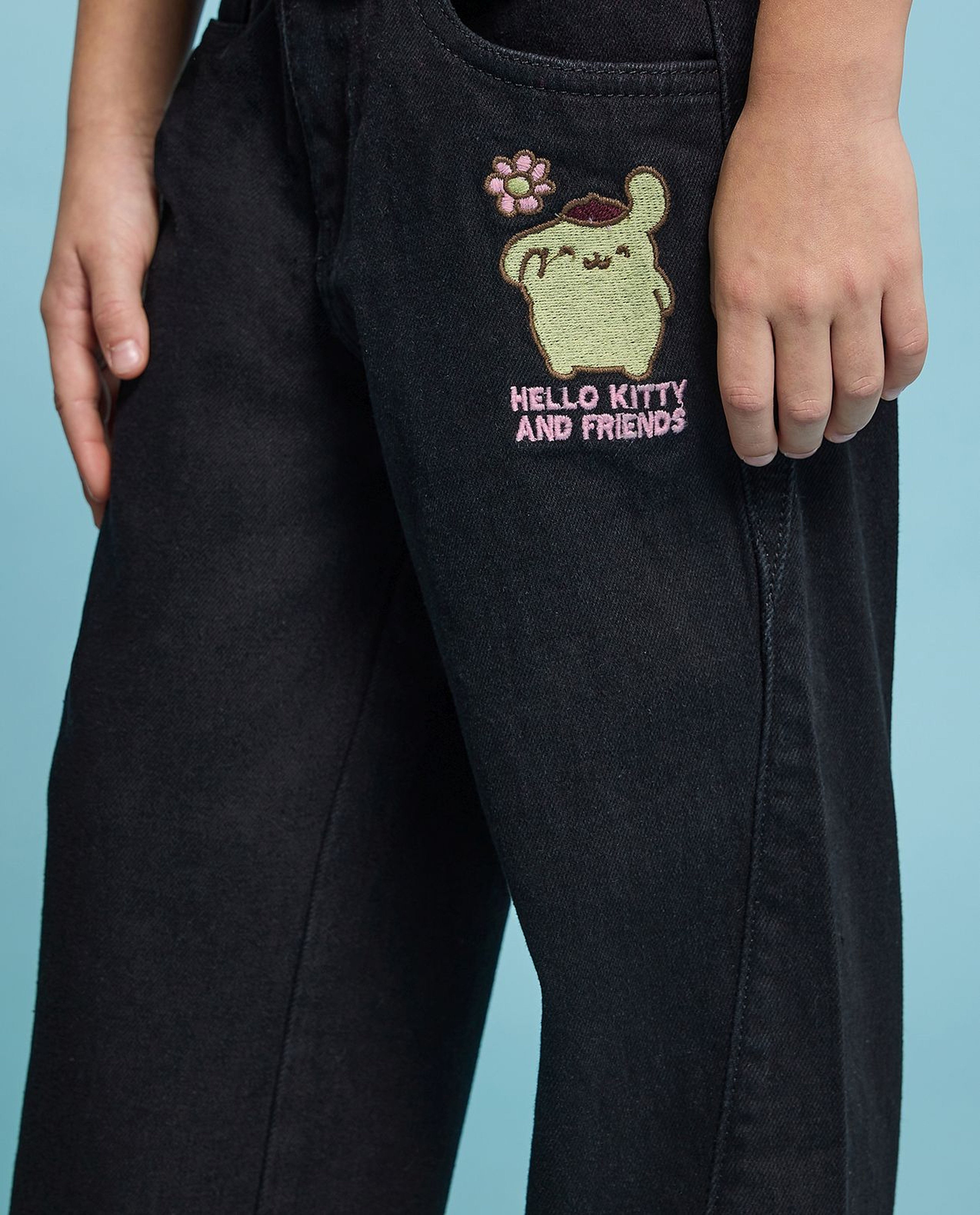 Hello Kitty Flared Jeans with Button Closure