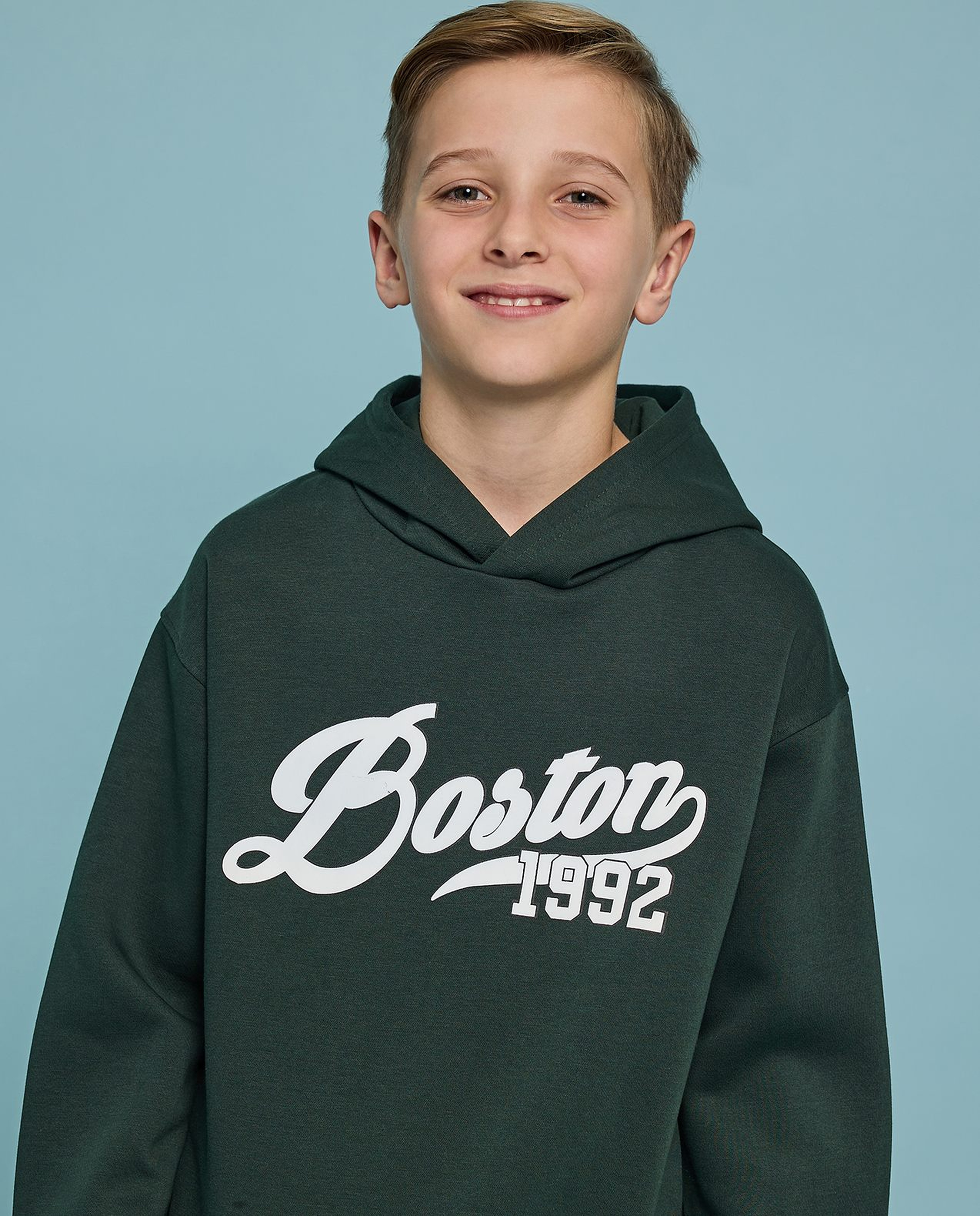 Printed Hoodie with Long Sleeves