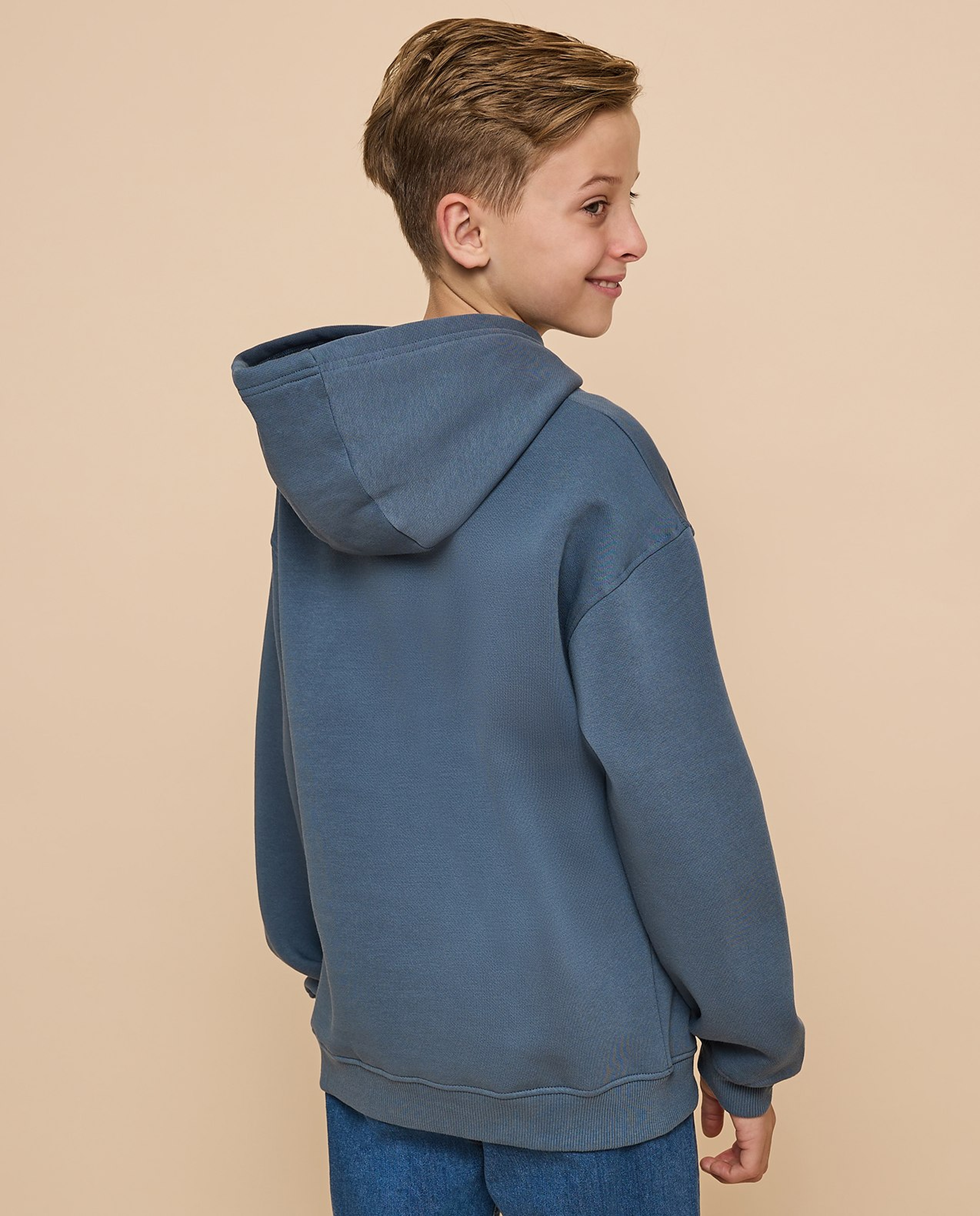 Printed Hoodie with Long Sleeves