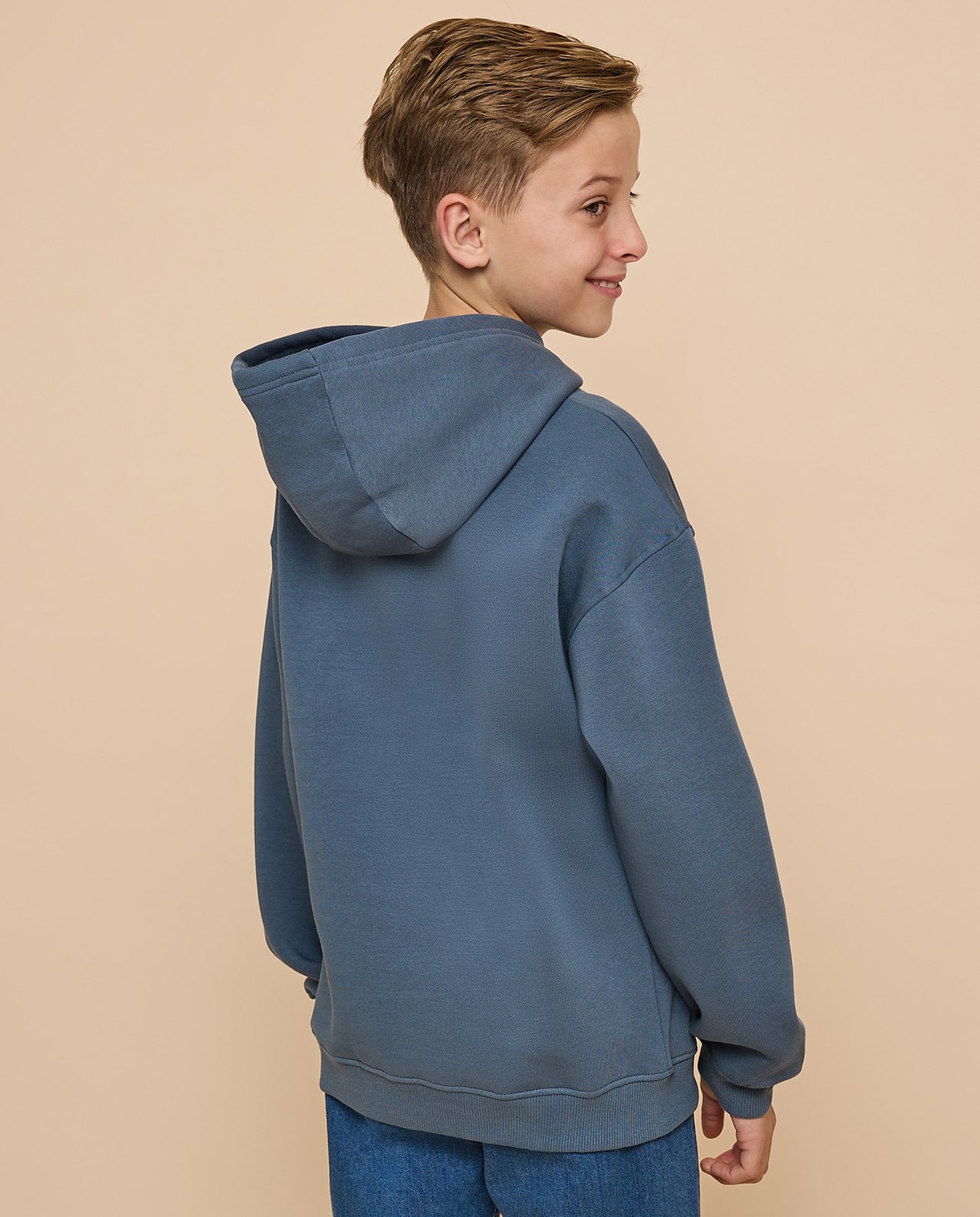 Printed Hoodie with Long Sleeves