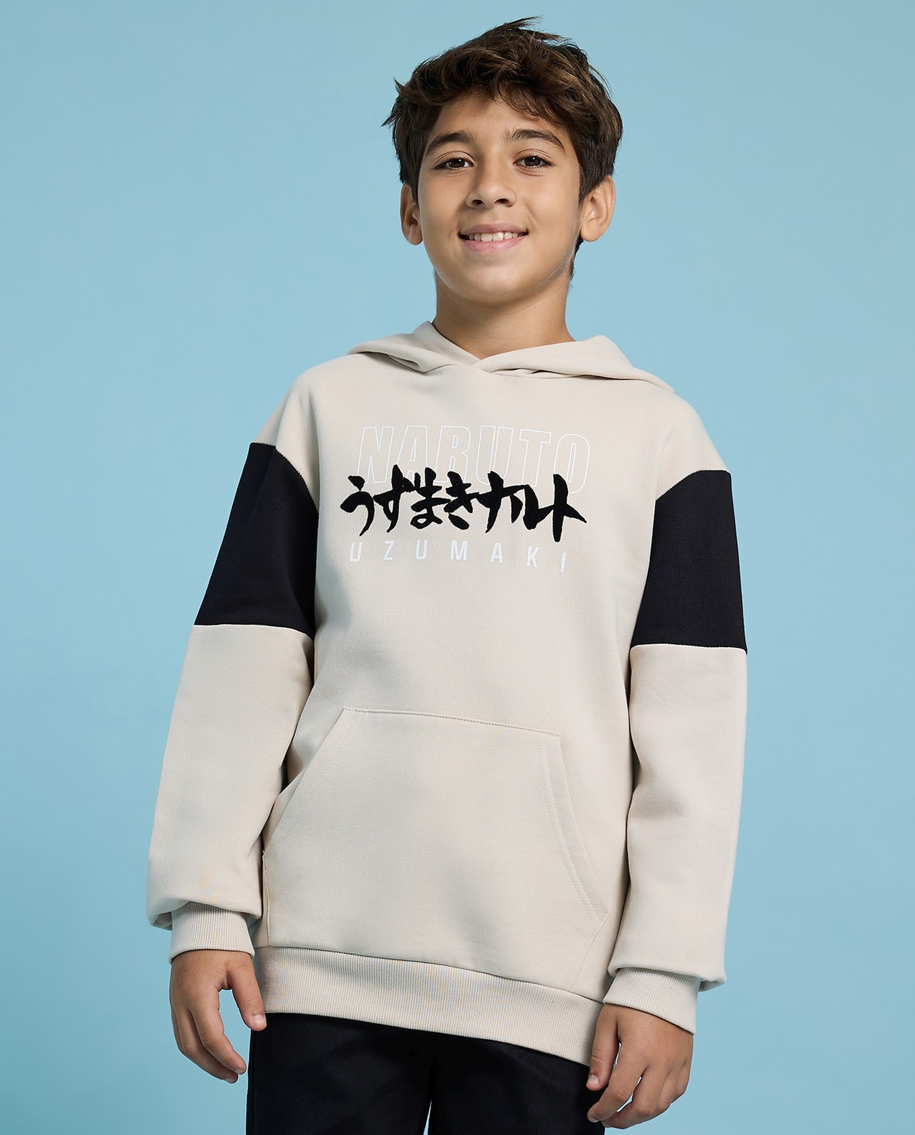 Naruto Printed Hoodie with Long Sleeves