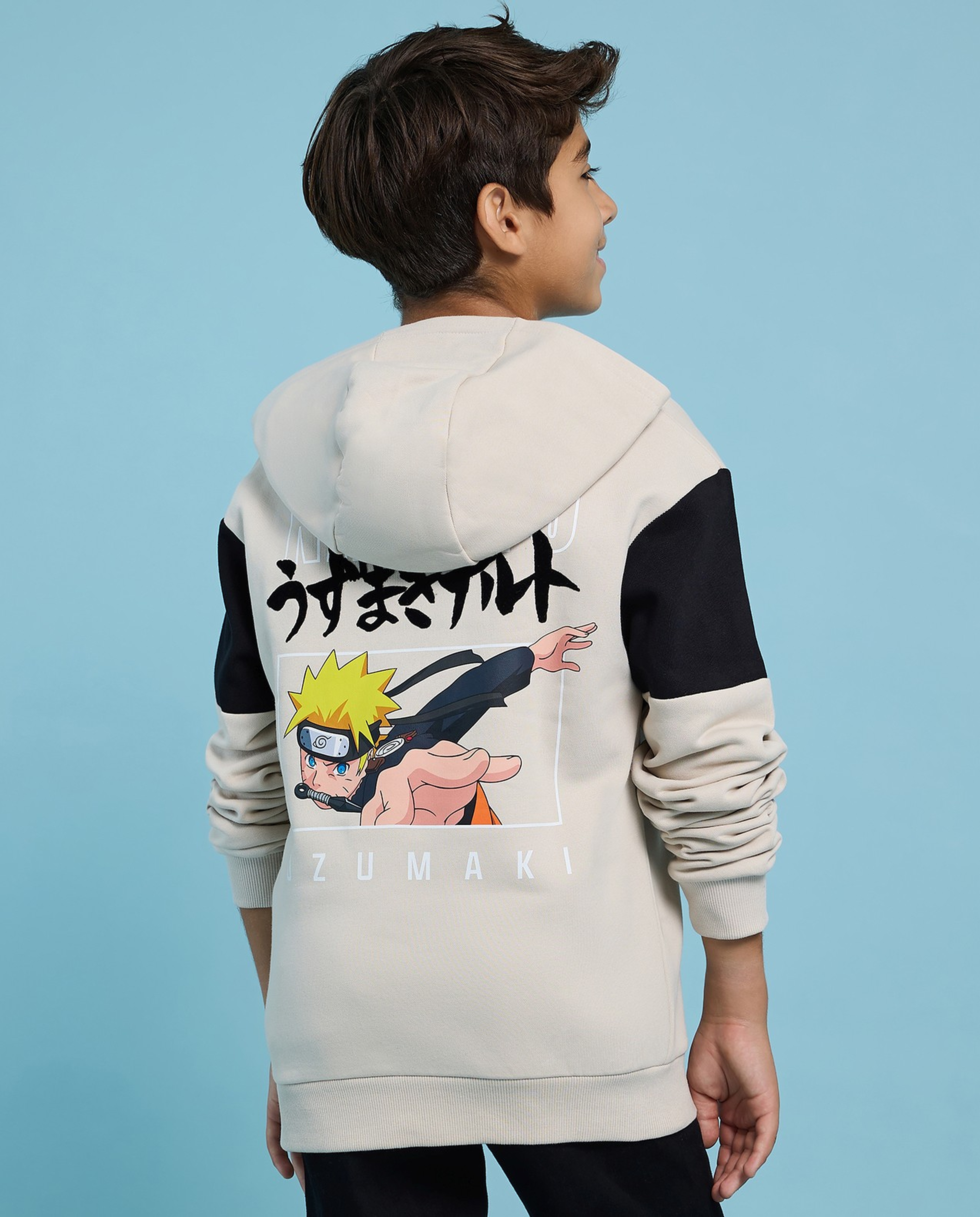 Naruto Printed Hoodie with Long Sleeves