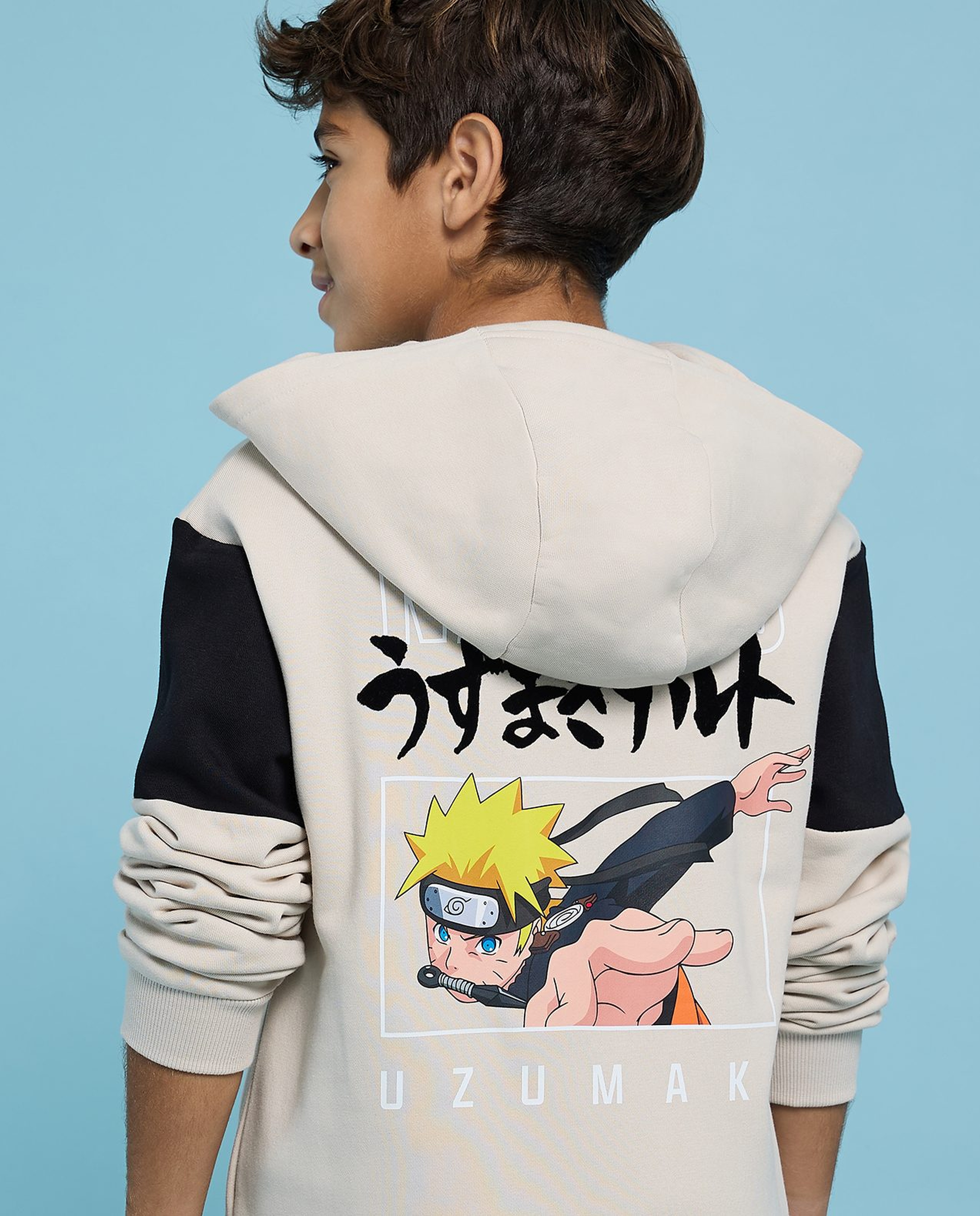 Naruto Printed Hoodie with Long Sleeves