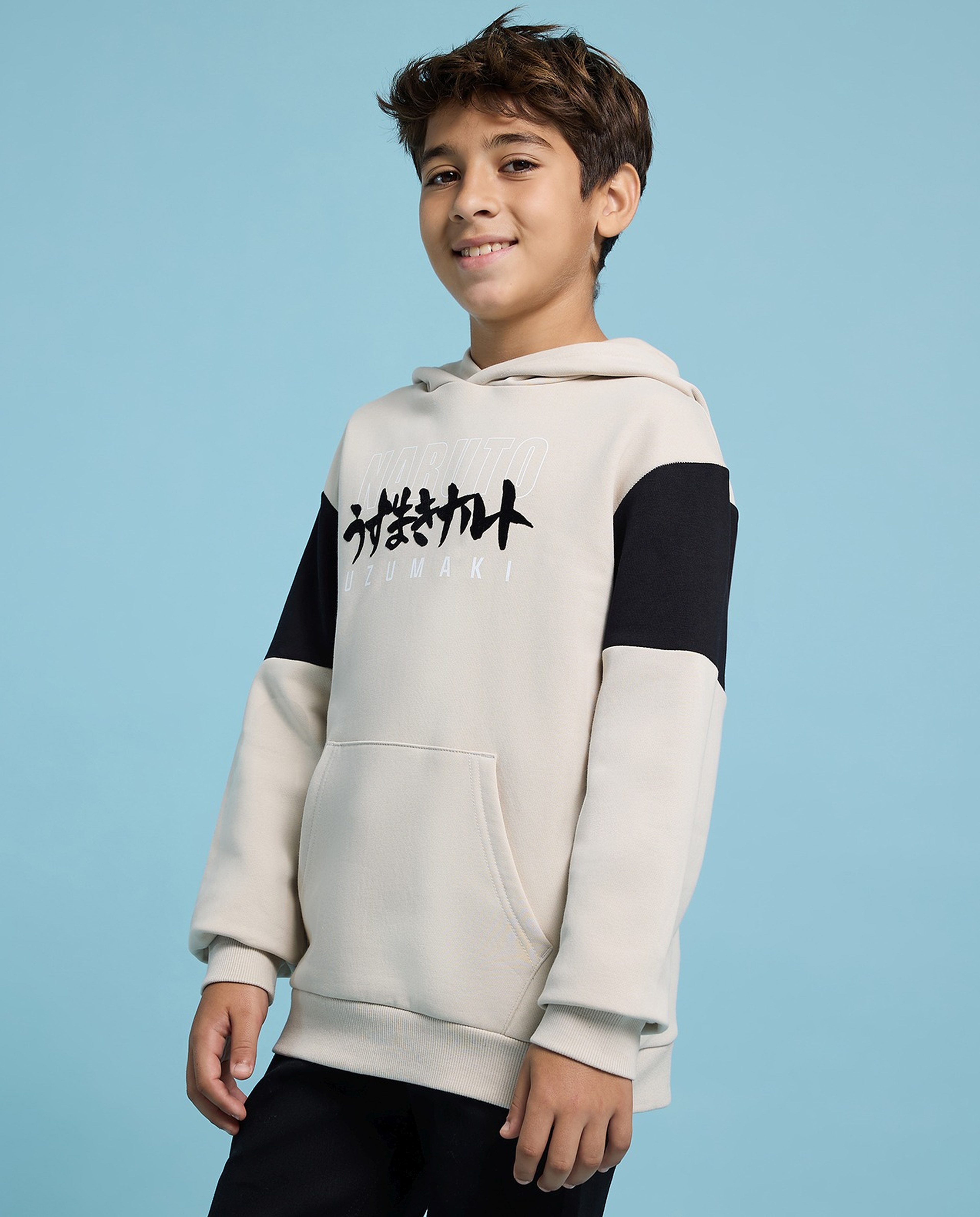 Naruto Printed Hoodie with Long Sleeves