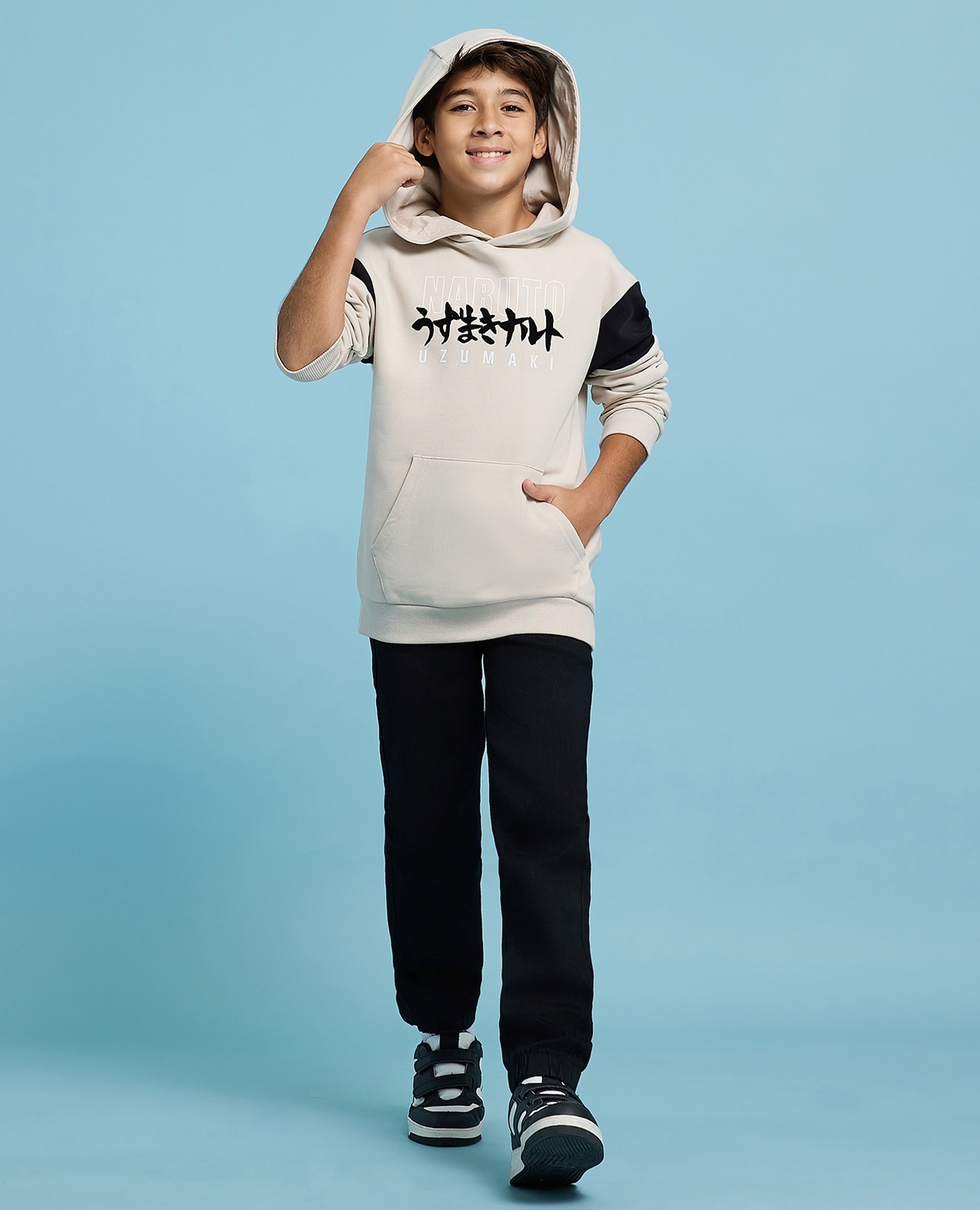 Naruto Printed Hoodie with Long Sleeves