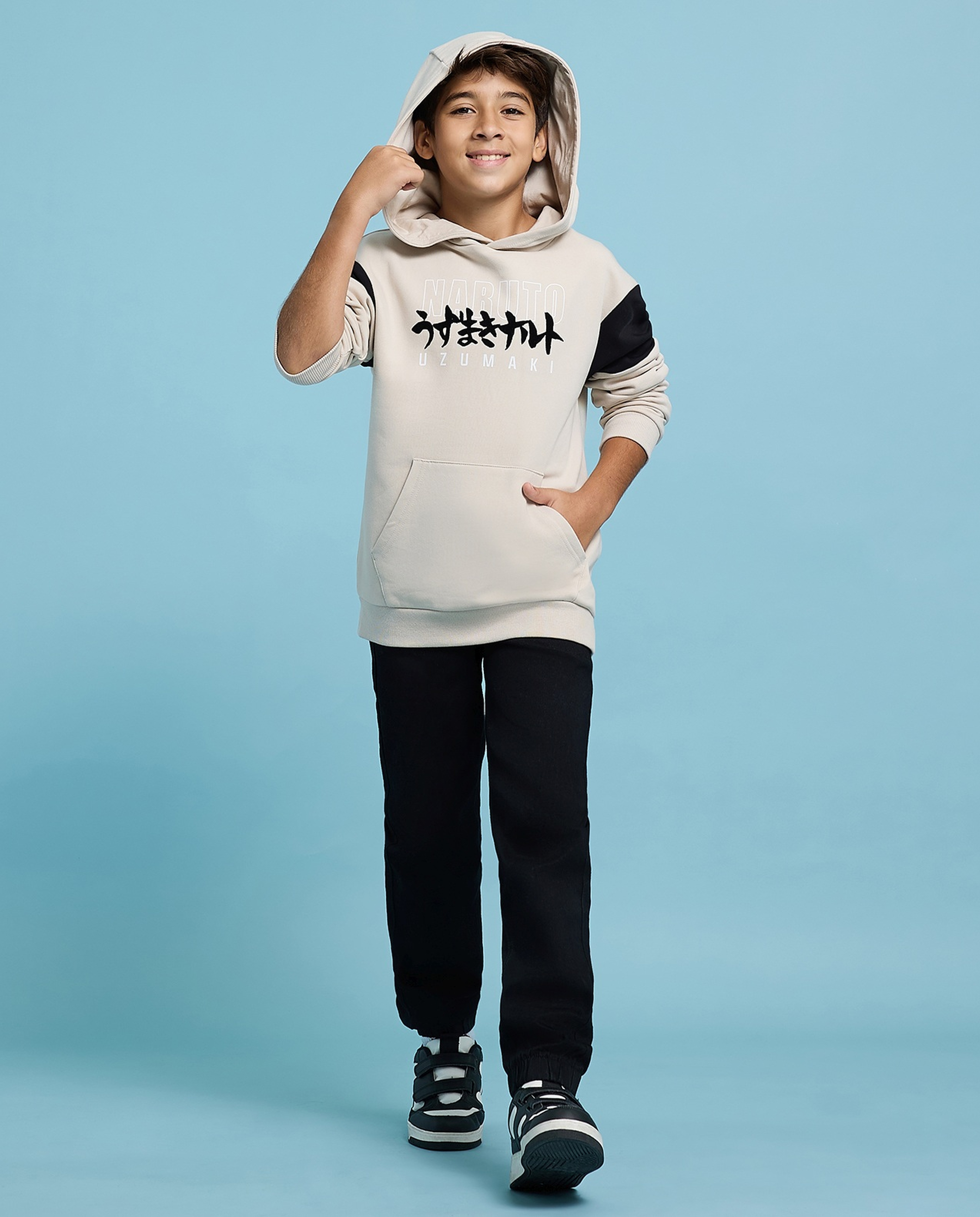 Naruto Printed Hoodie with Long Sleeves