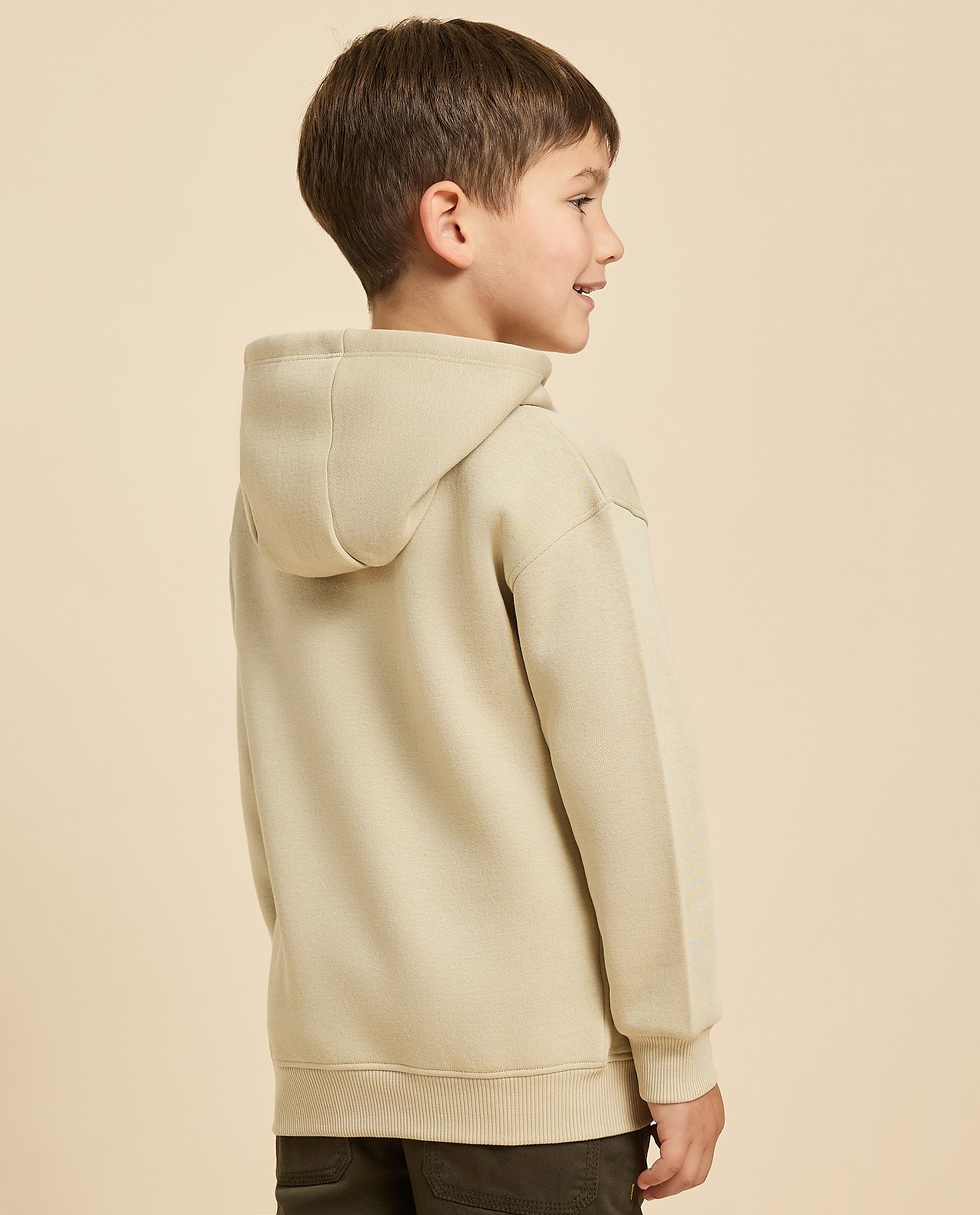 Printed Hoodie with Long Sleeves