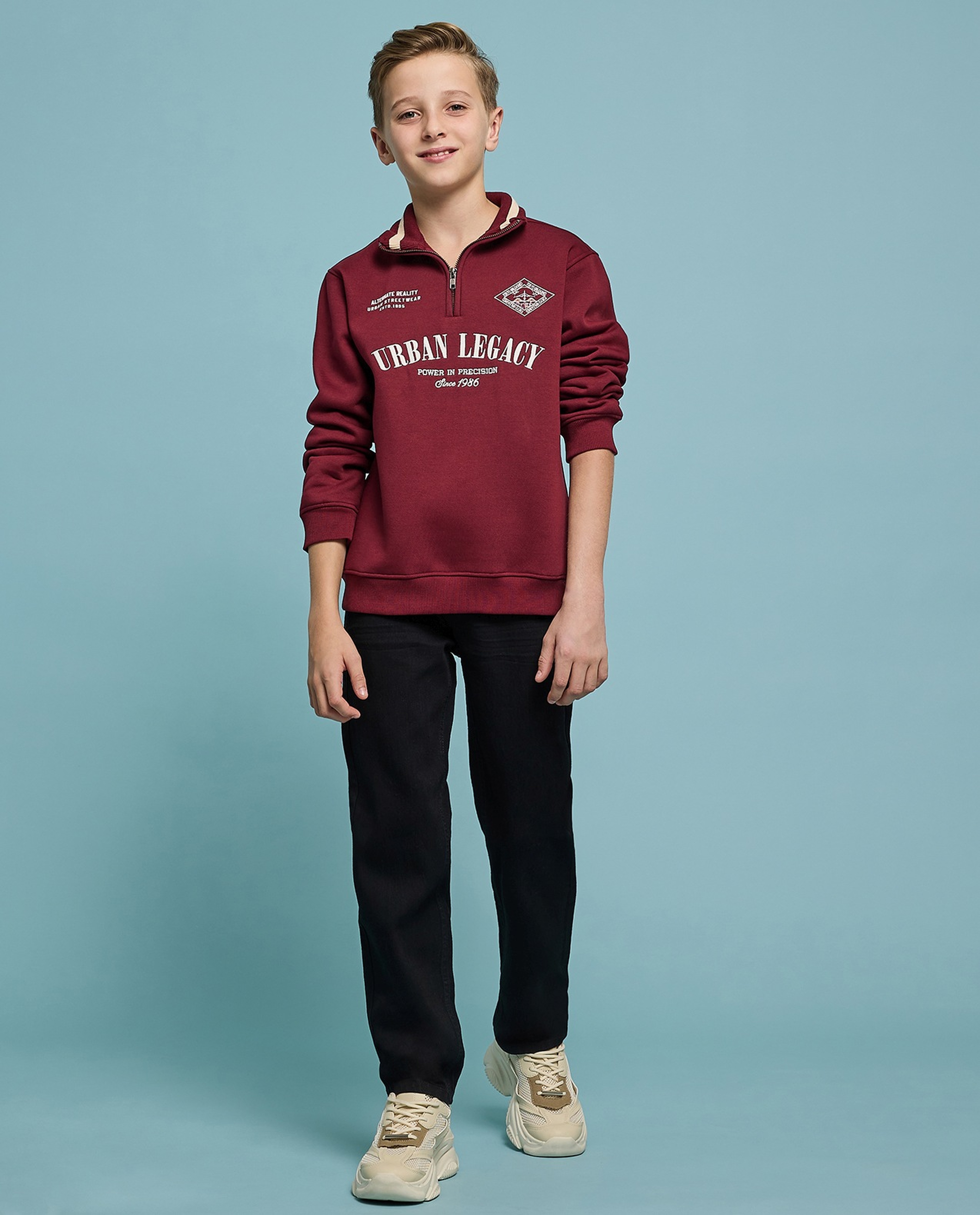 Printed Hoodie with Long Sleeves