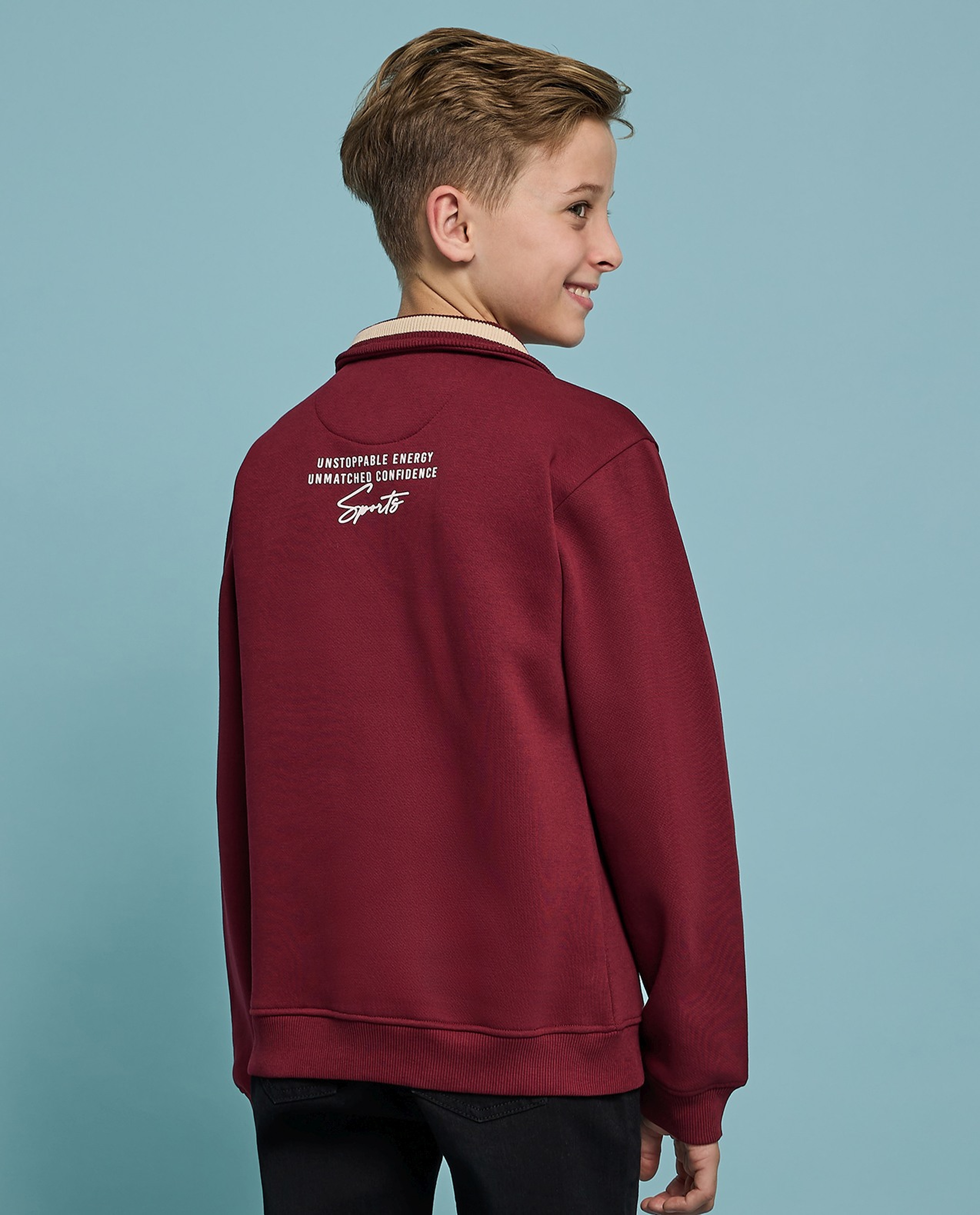 Printed Hoodie with Long Sleeves