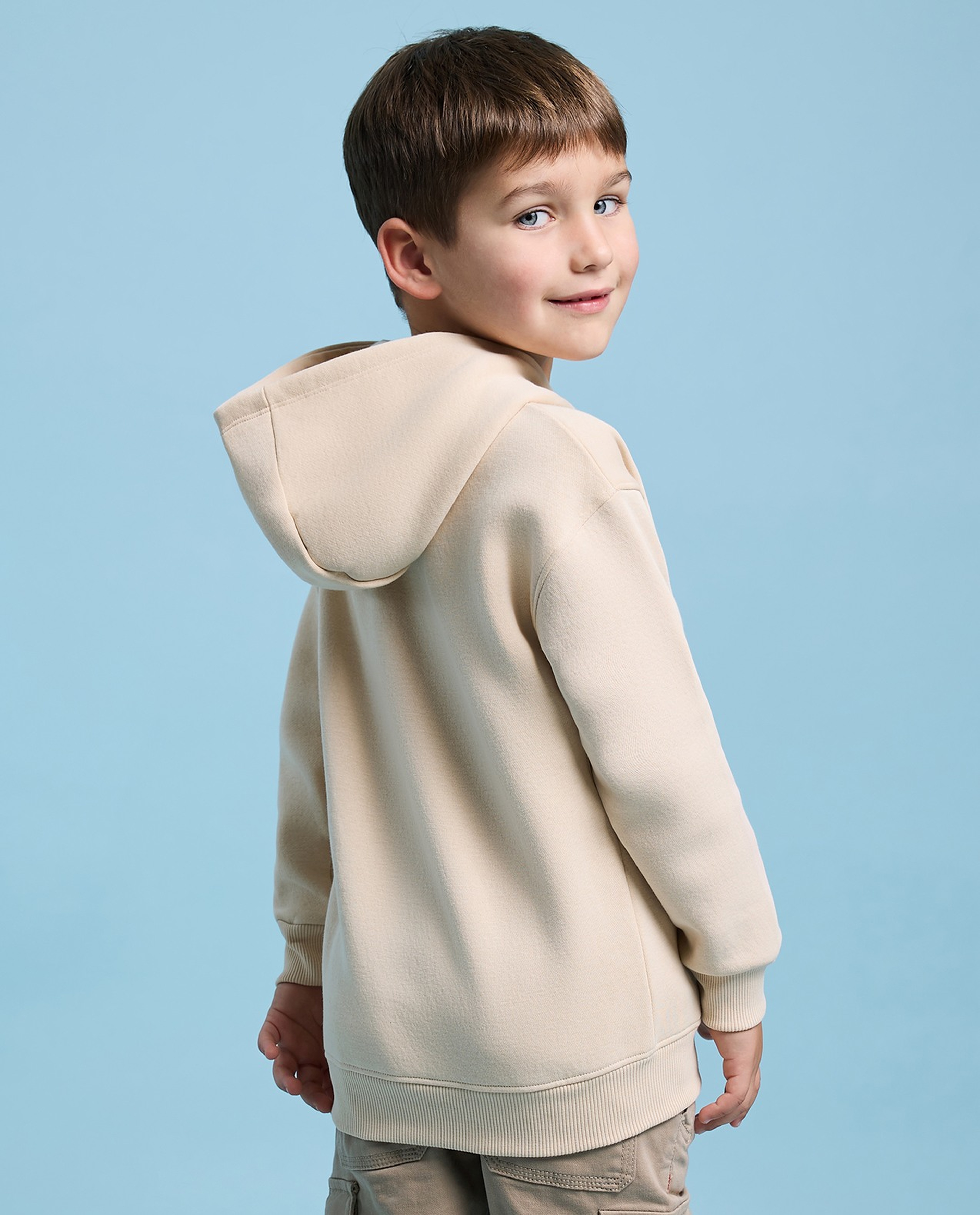 Printed Hoodie with Long Sleeves