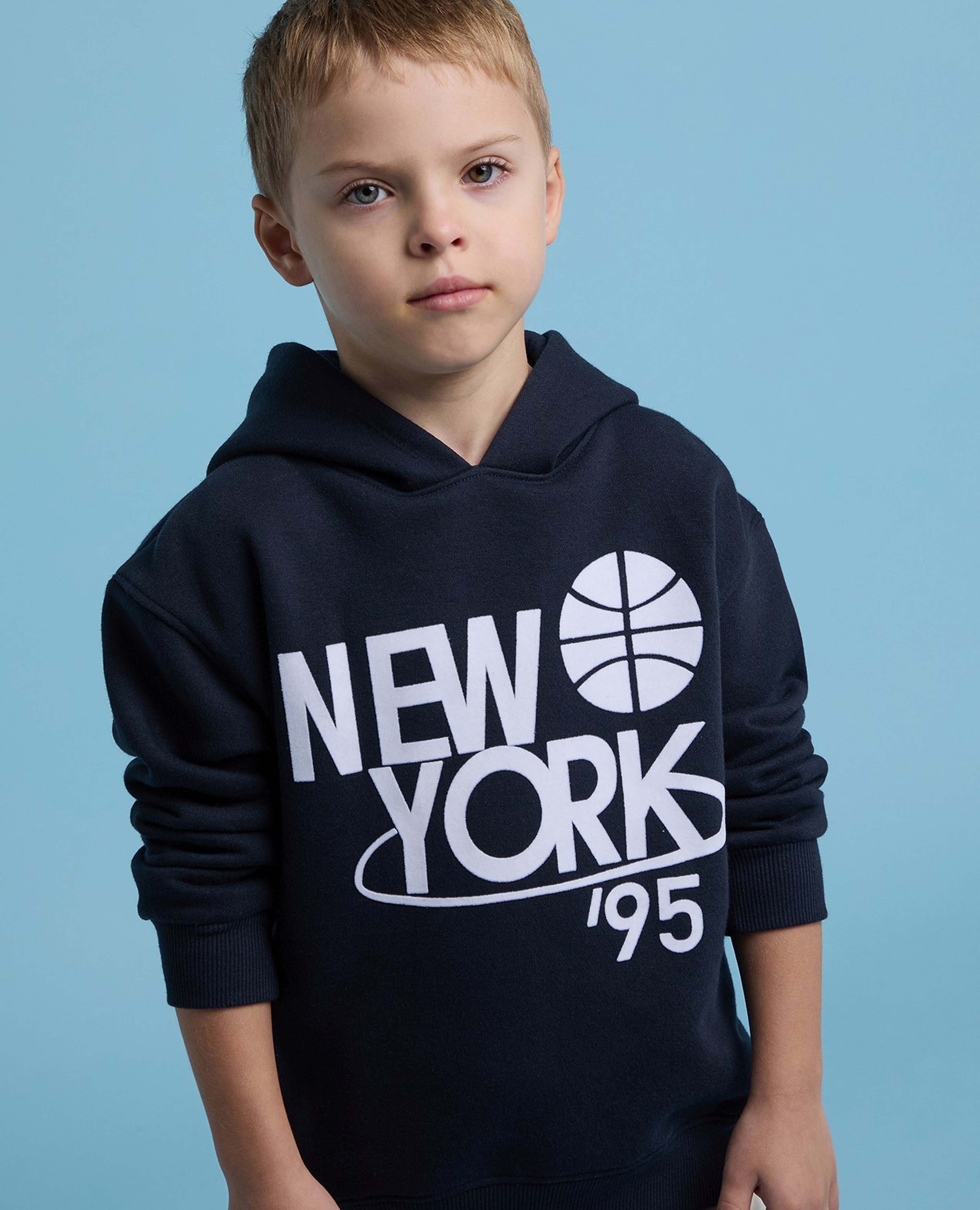 Printed Hoodie with Long Sleeves