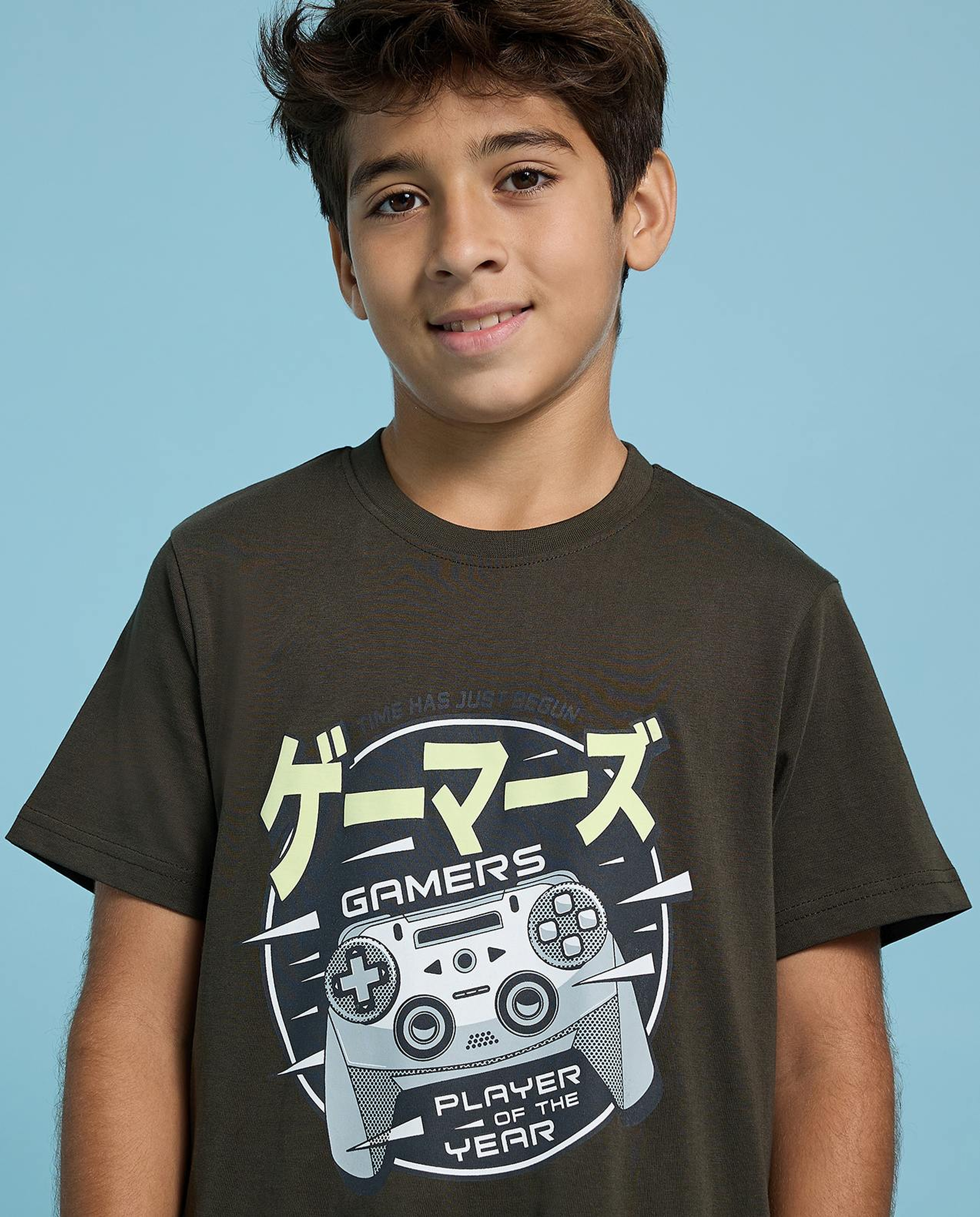 Printed T-Shirt with Crew Neck and Short Sleeves