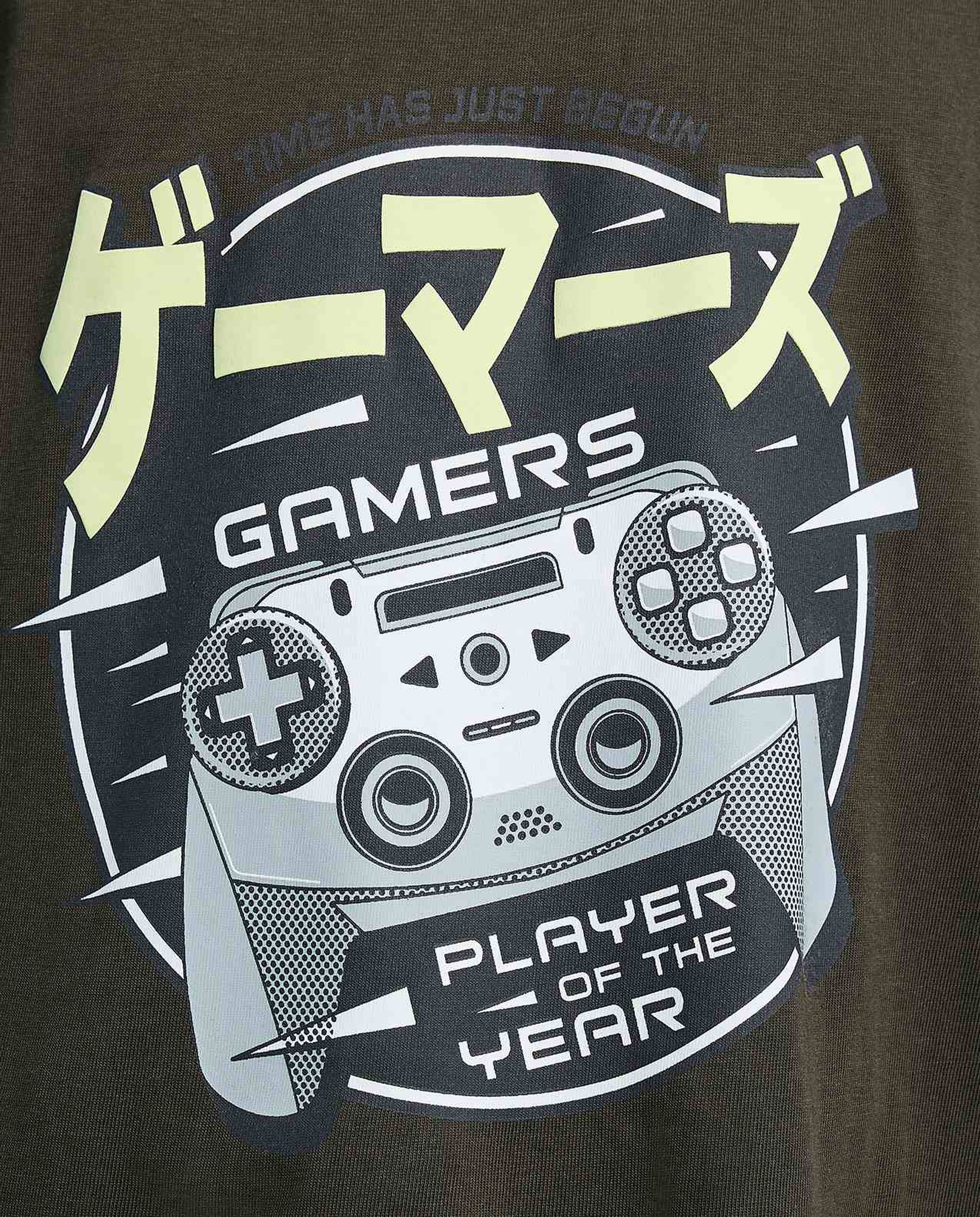 Printed T-Shirt with Crew Neck and Short Sleeves