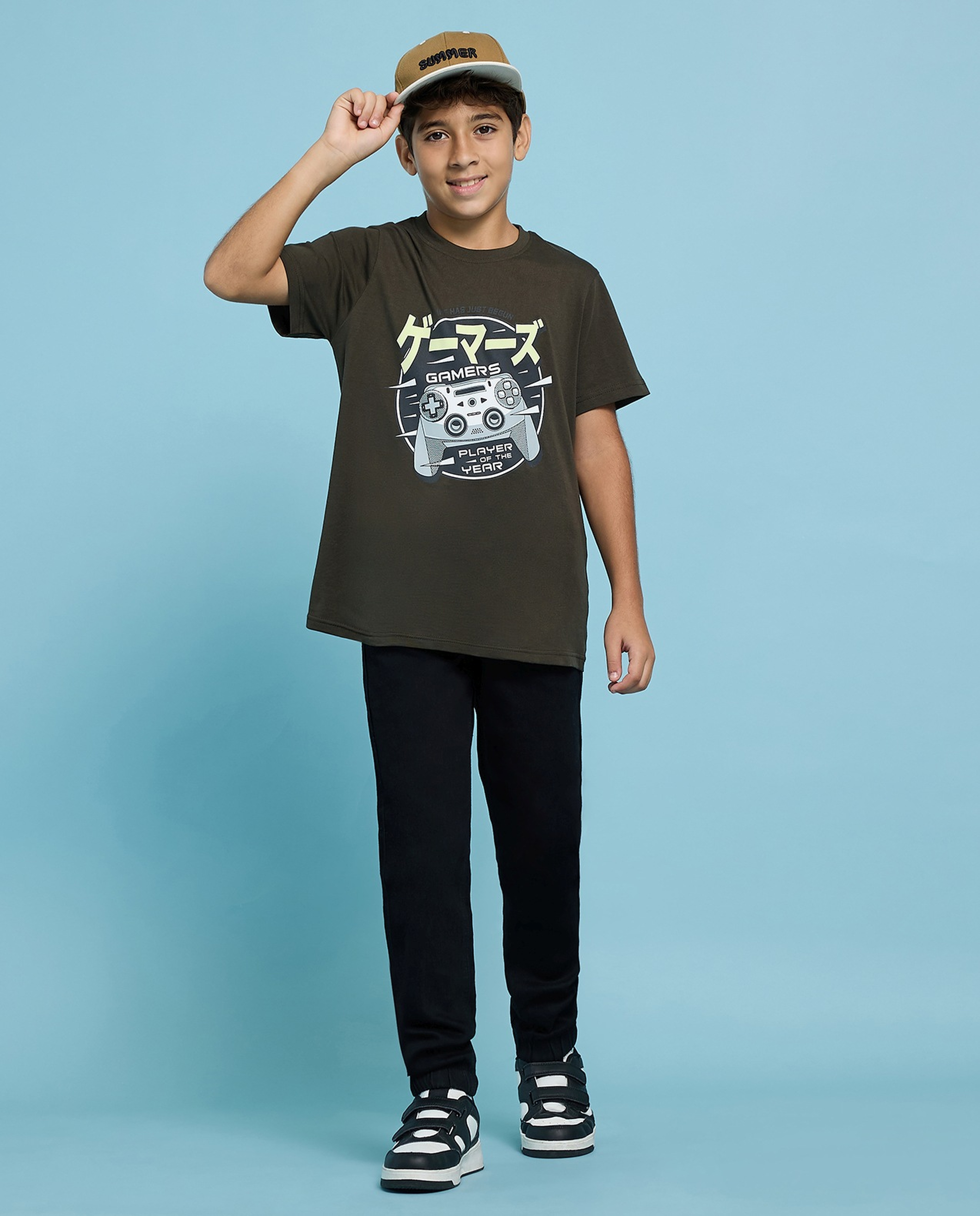 Printed T-Shirt with Crew Neck and Short Sleeves