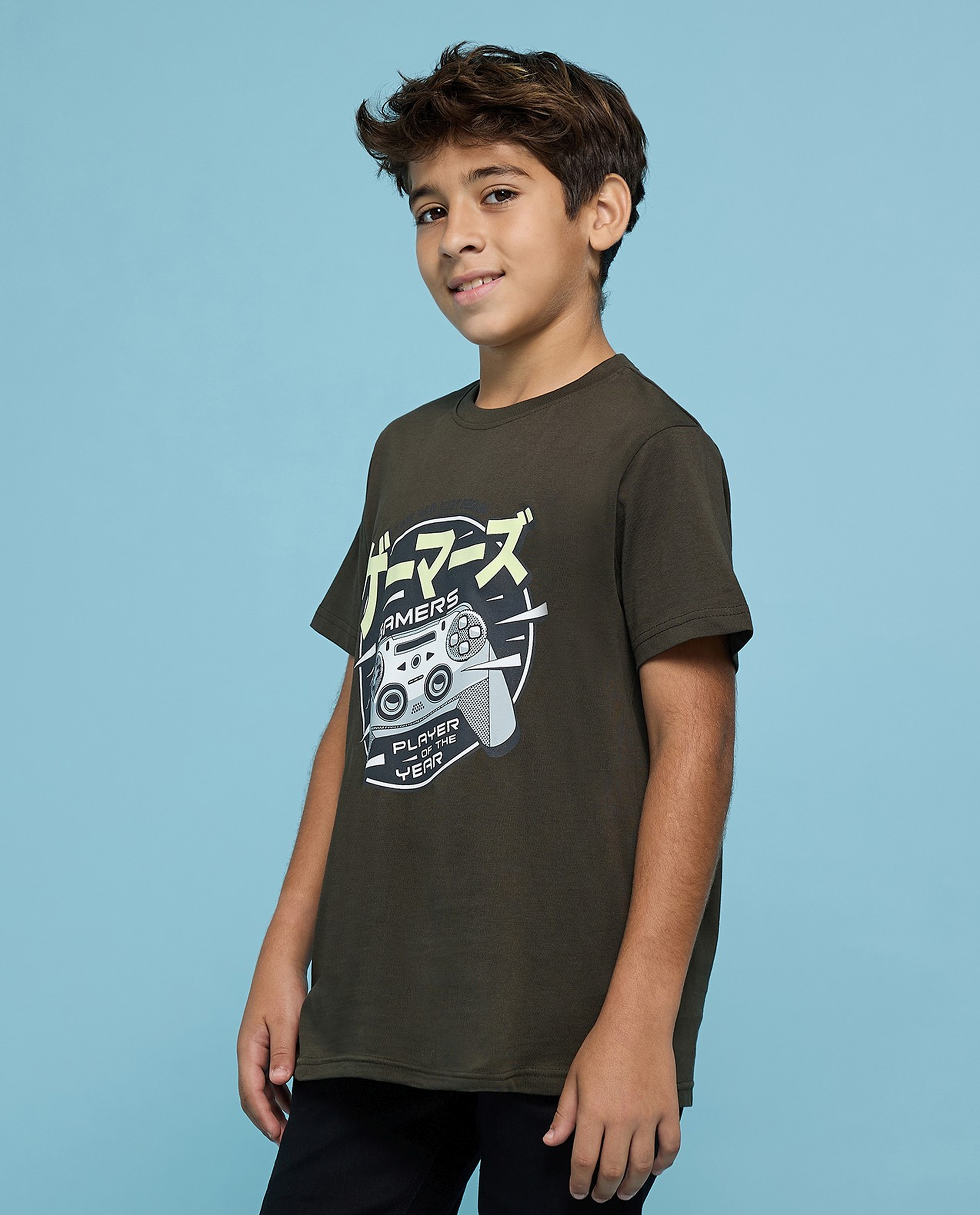 Printed T-Shirt with Crew Neck and Short Sleeves